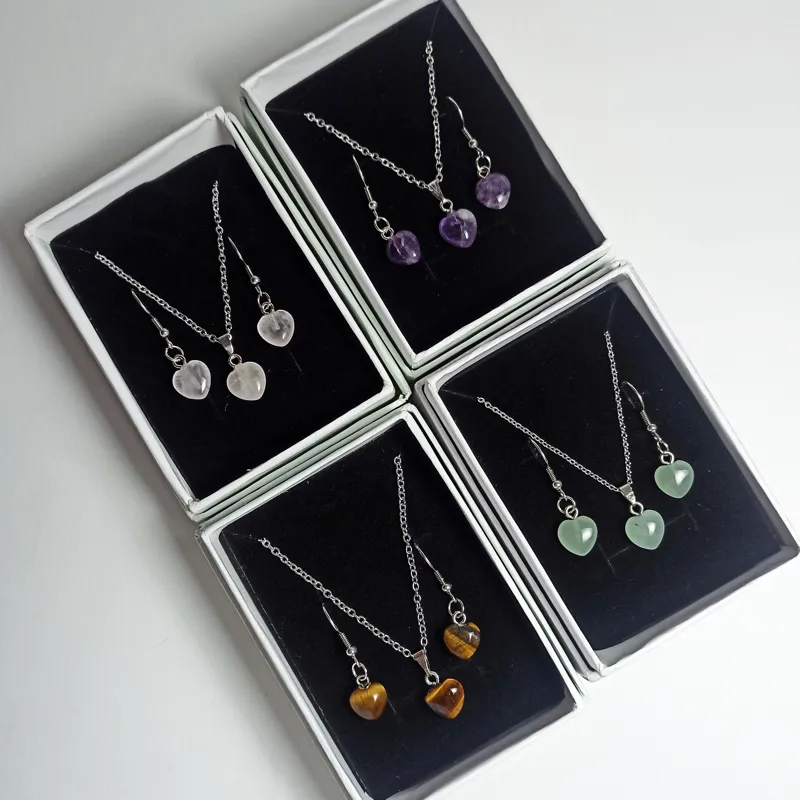 4 چهار عدد نیم ست سنگی انواع سنگ تراش قلب