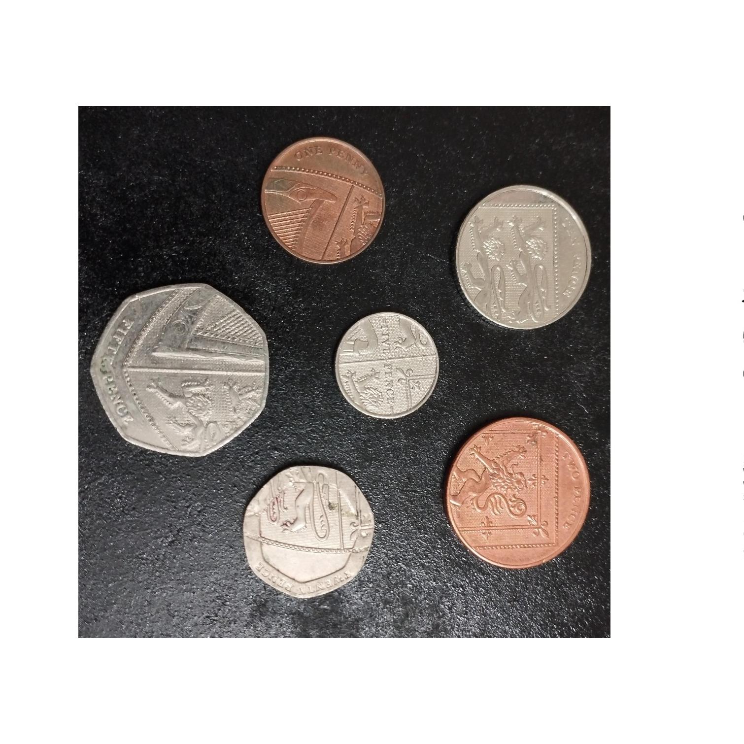 ست 6 عددی سکه های انگلیسی طرح سپر کامل