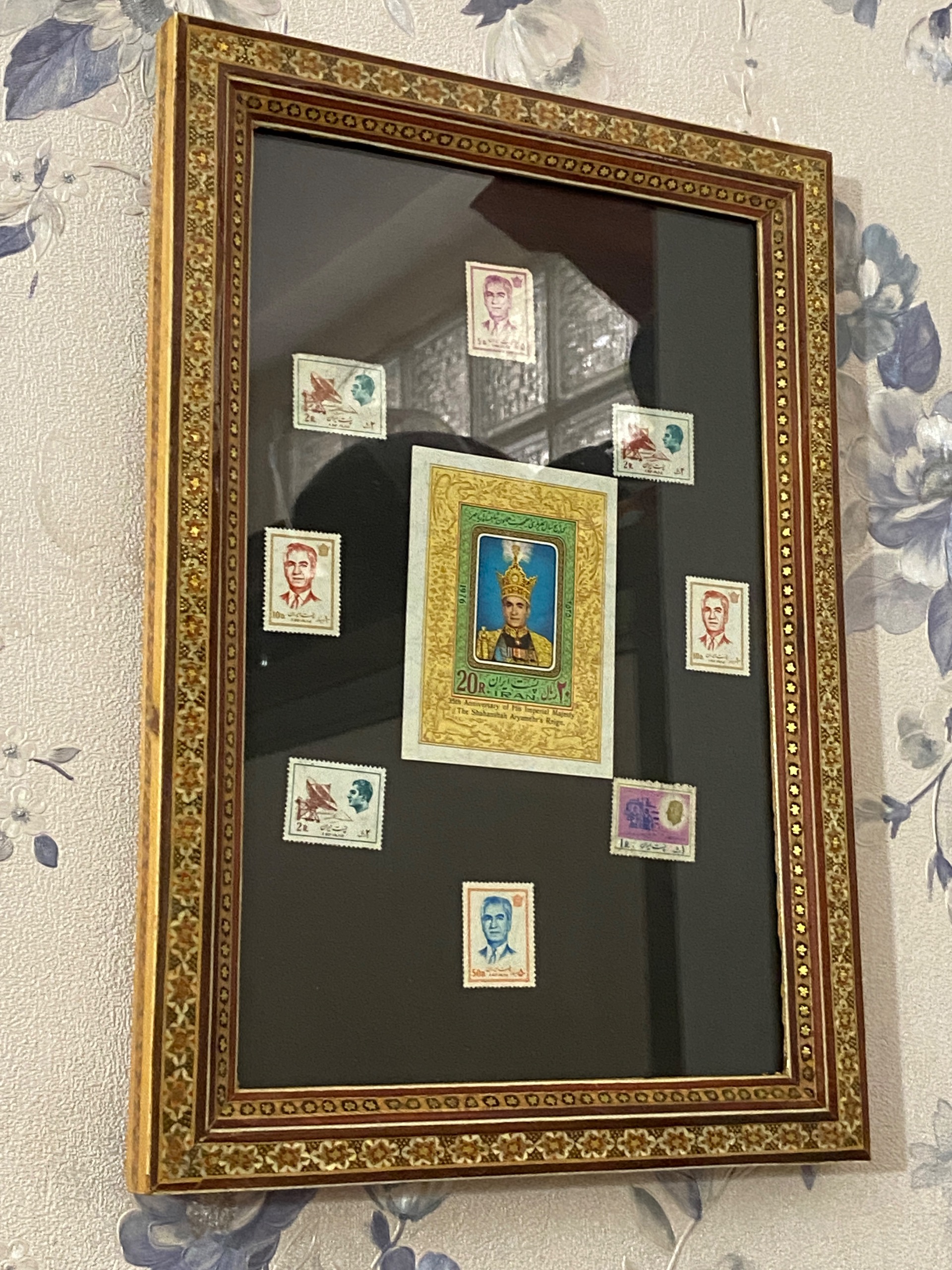 تابلو تمبر نایاب خاتم کاری قاب دیواری دیوارکوب