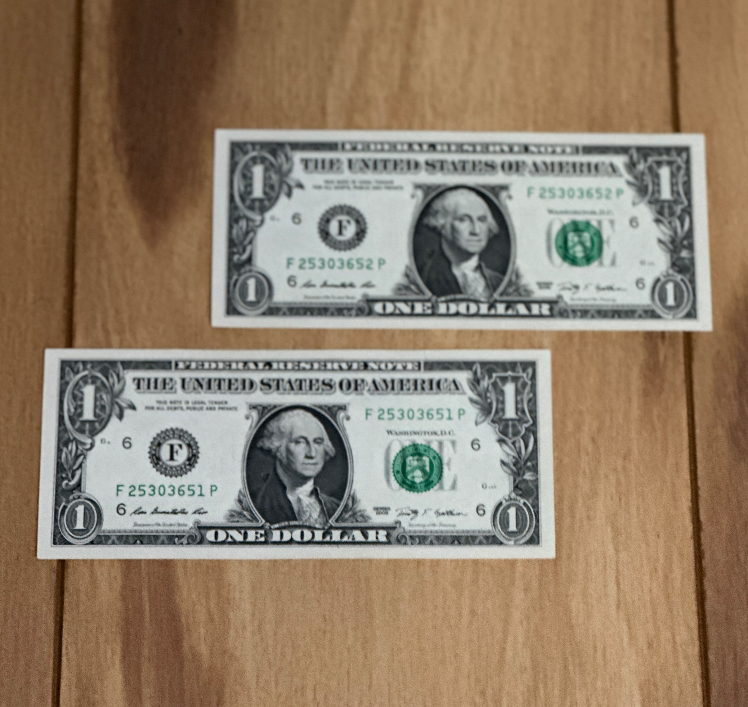 جفت اسکناس خاص کلکسیونی تک یک 1 دلار آمریکا