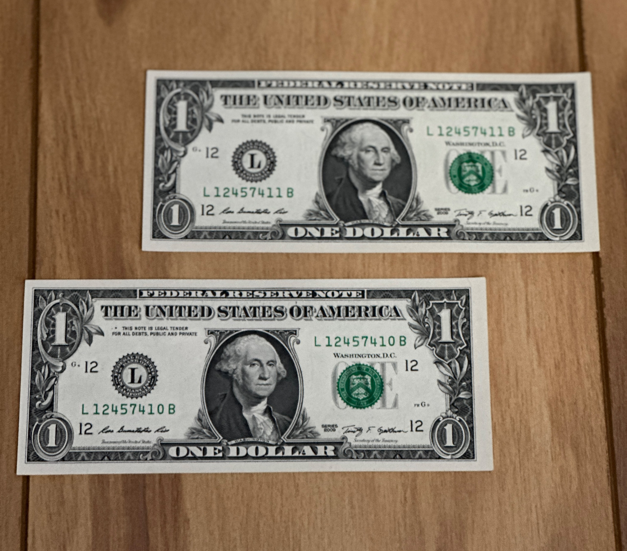 جفت اسکناس خاص کلکسیونی تک یک 1 دلار آمریکا