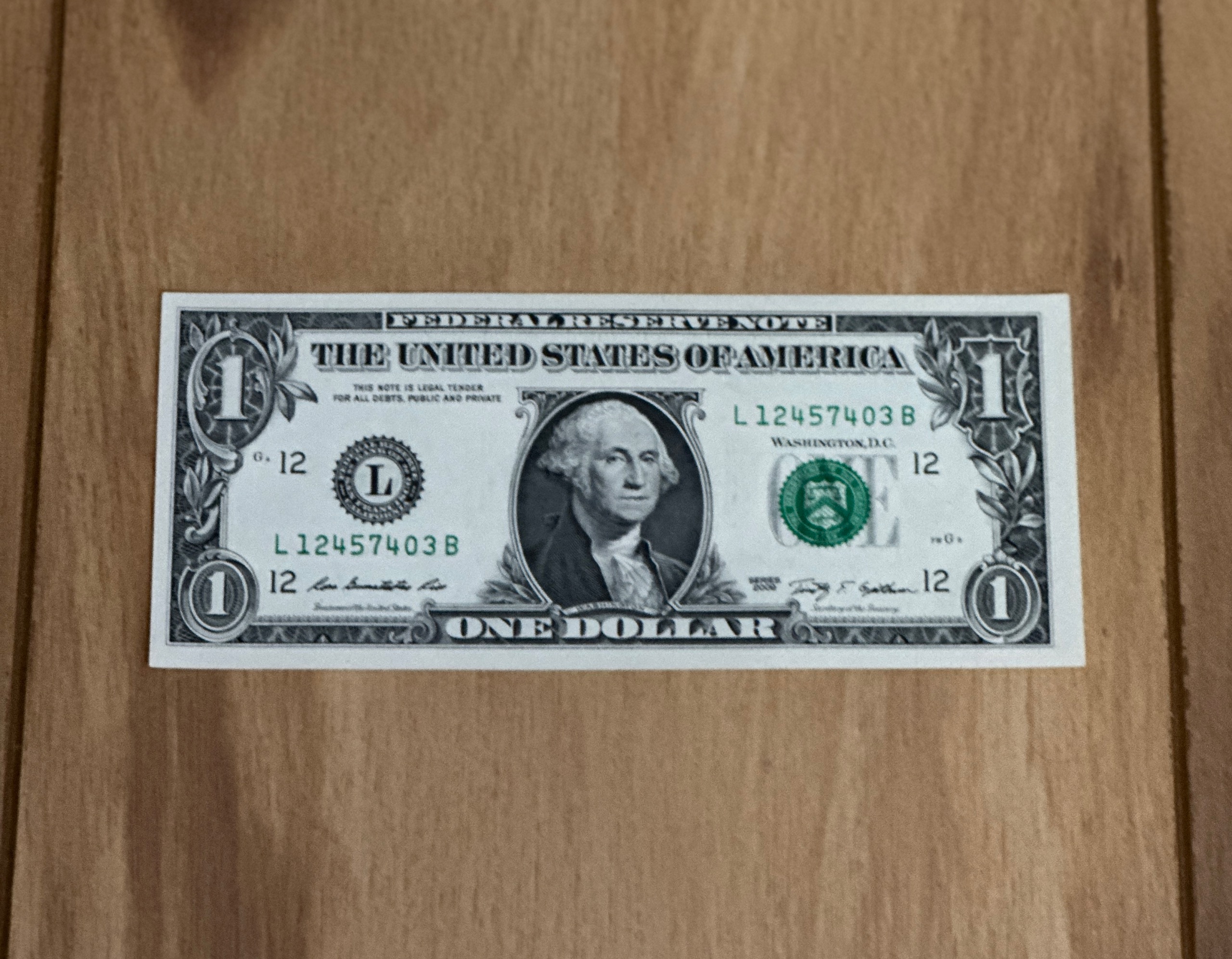 اسکناس خاص کلکسیونی تک یک 1 دلار آمریکا