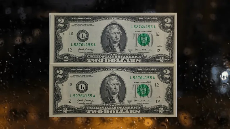 جفت اسکناس 2 دلاری 2017