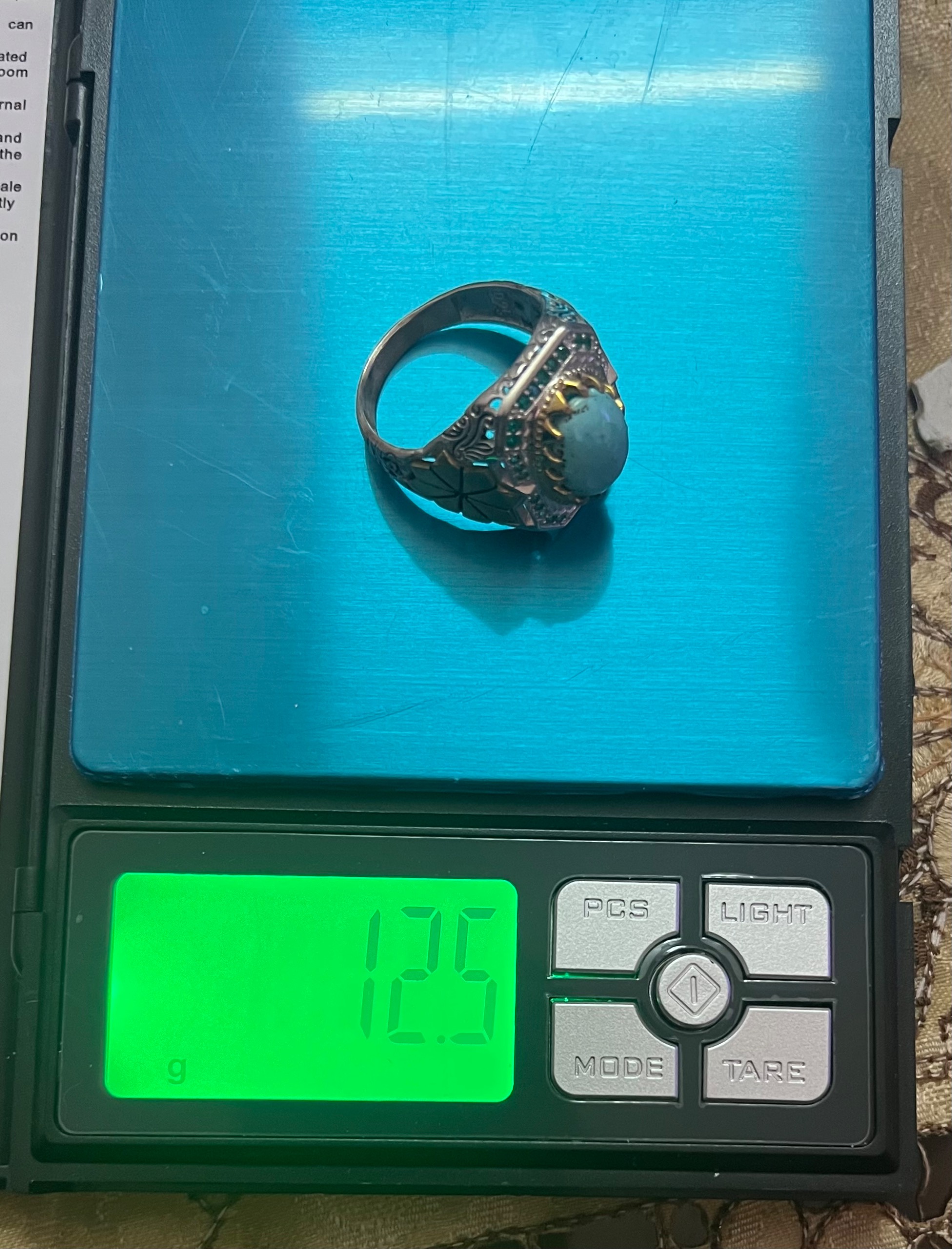 انگشتر فیروزه نیشابور و رکاب نقره 925