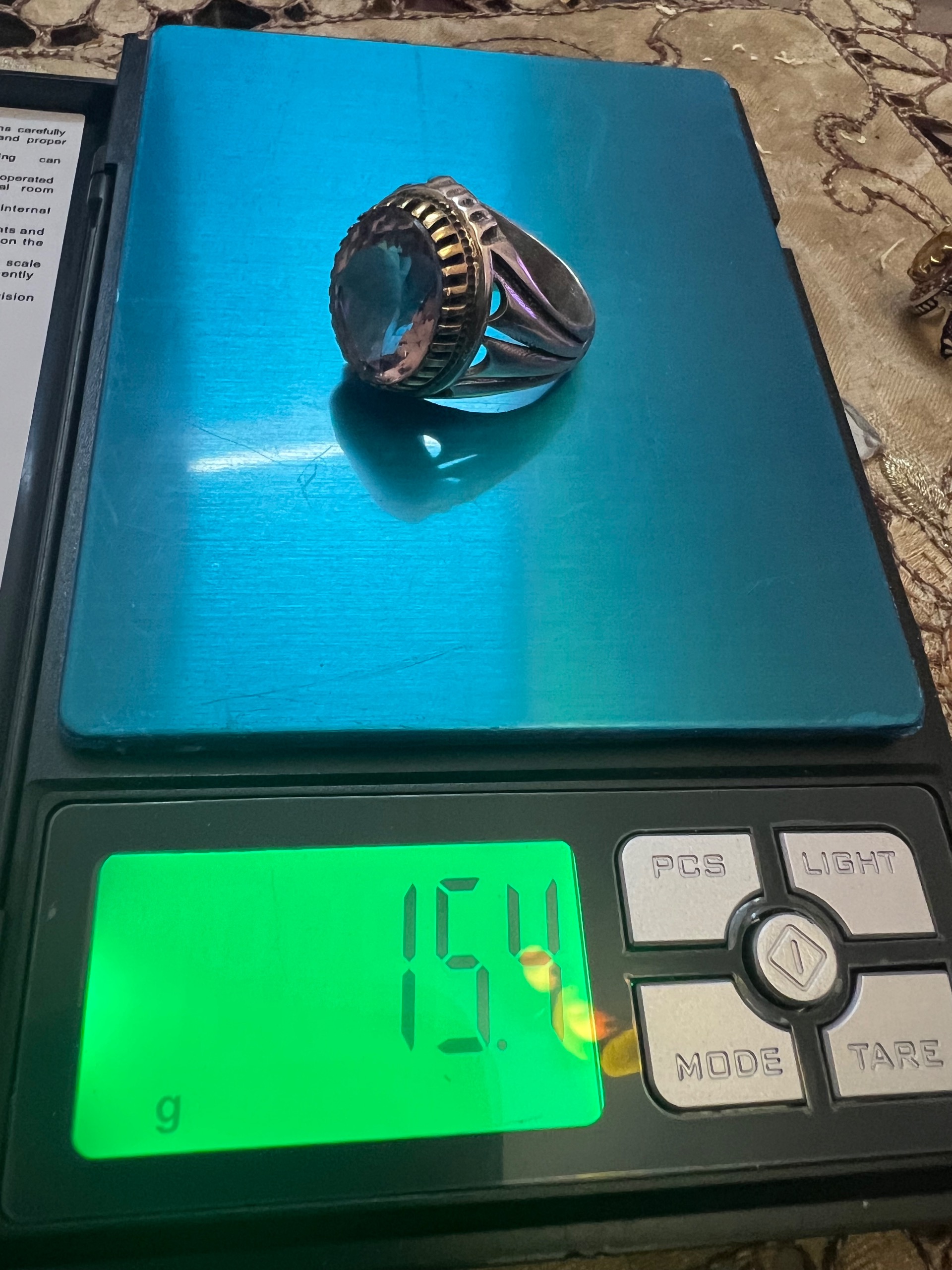 انگشتر سترین با تراش الماسی رکاب 925