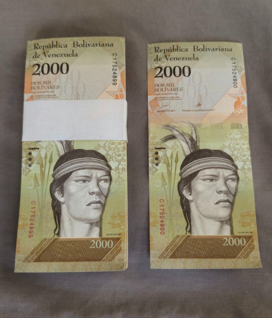 بسته 100 عددی 2000 بولیوار ونزوئلا