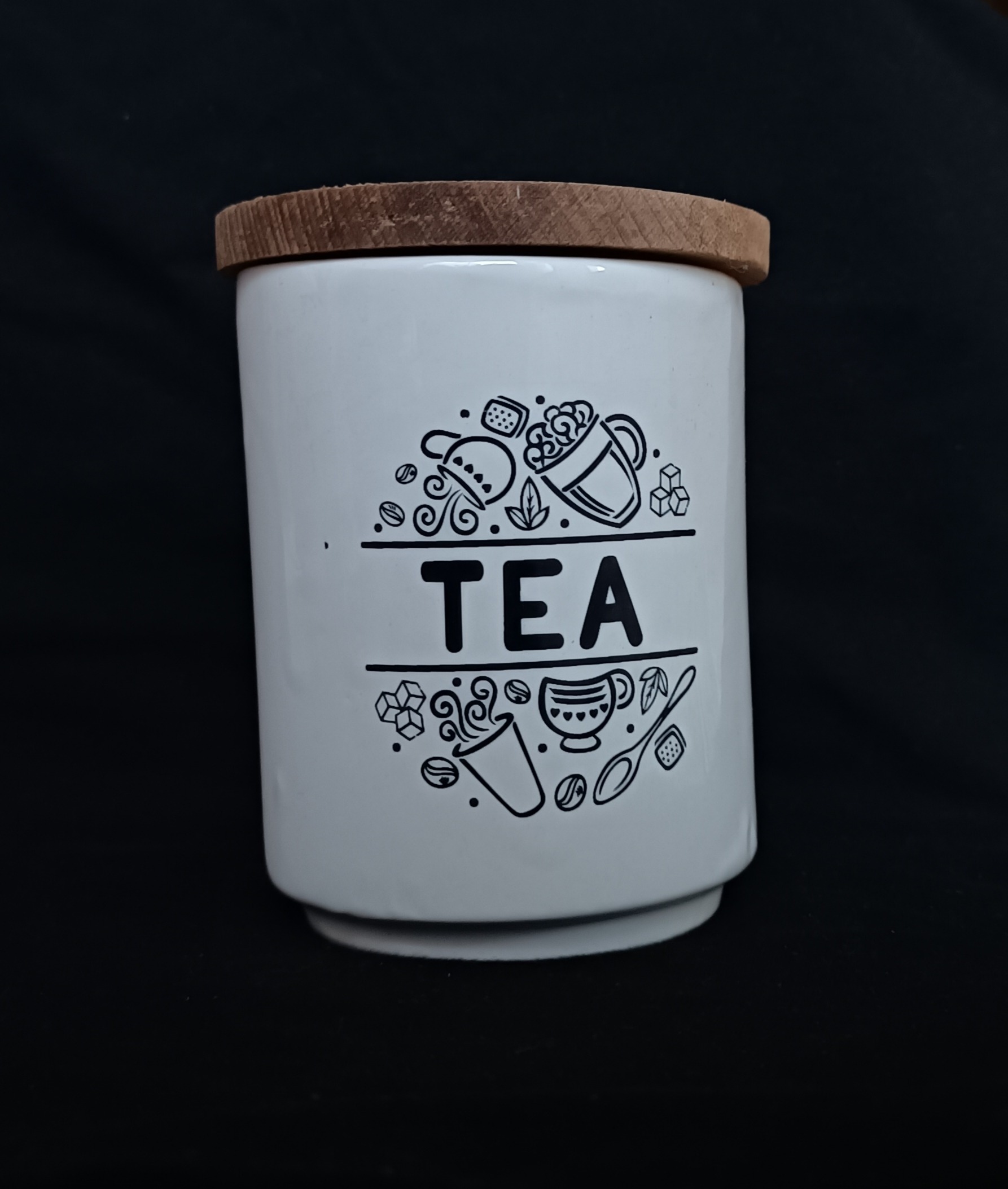 بانکه سرامیکی با درب چوبی