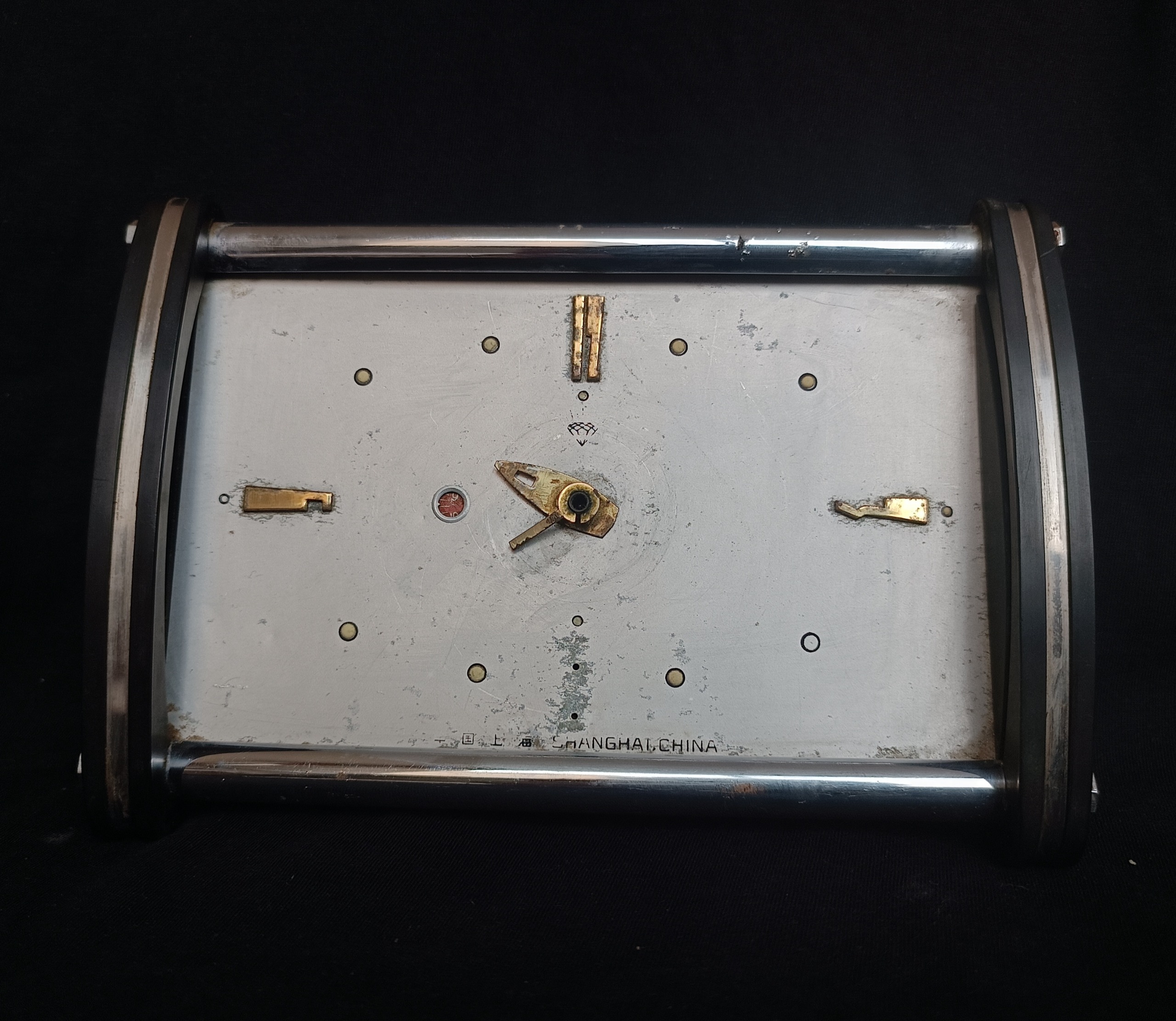 ساعت کوکی رومیزی قدیمی موتور برنجی مدل الماس