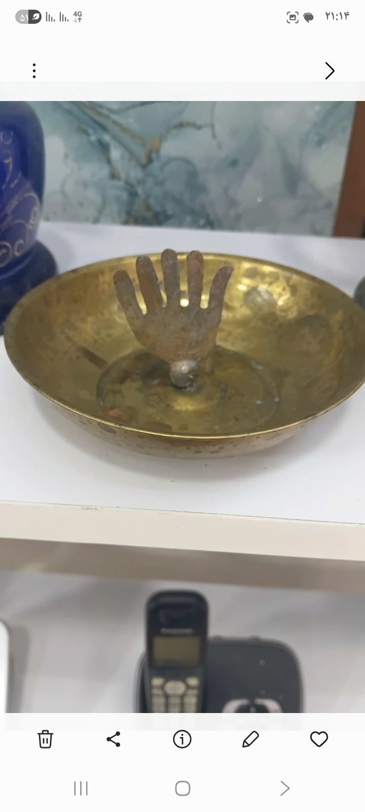 پیاله اب مسی دست ساز