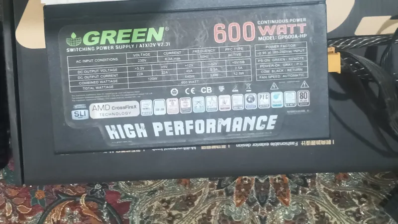 پاور 600 وات گرین Green GP600A-HP 80PLUS BRONZE