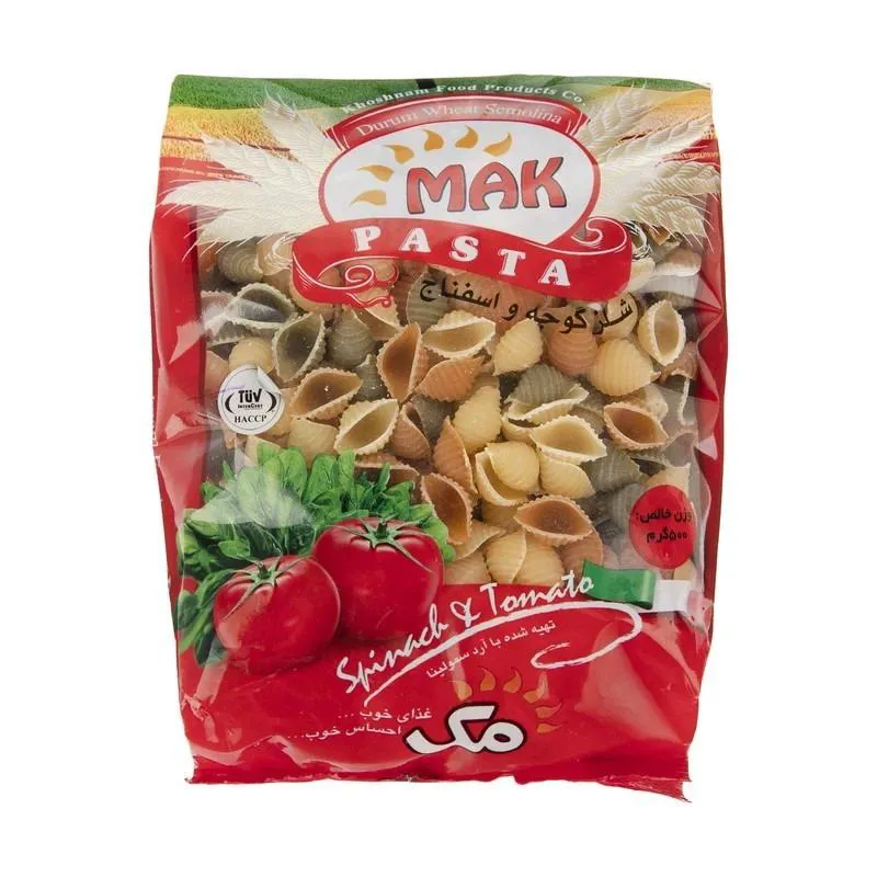 پک 10عددی پاستا شلز گوجه و اسفناج مک 500گرمی