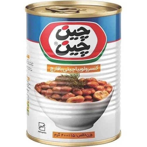 کنسرو لوبیا چیتی با قارچ چین چین 400 گرمی