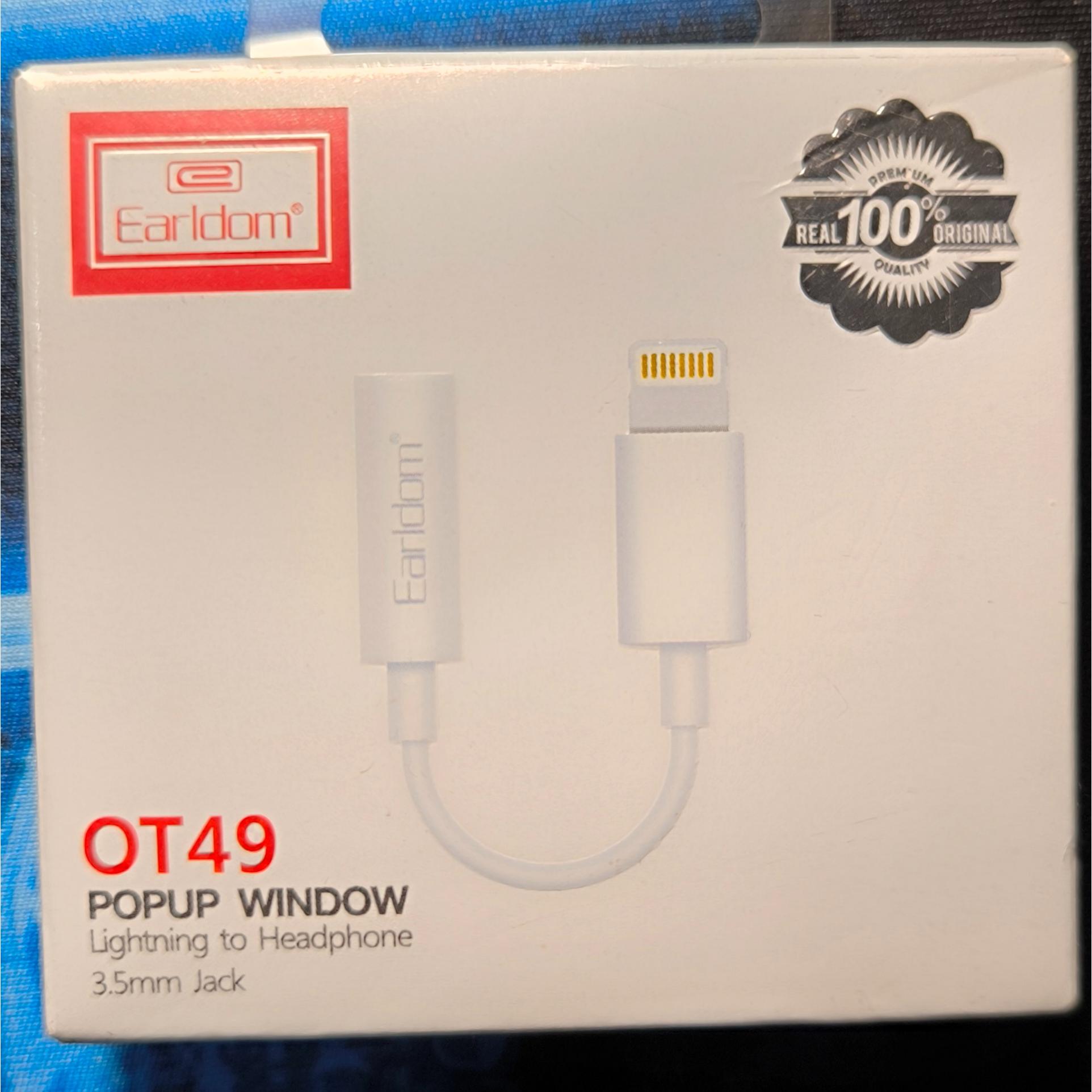 کابل تبدیل لایتنینگ به جک 3.5  ارلدام مدل ET-OT49