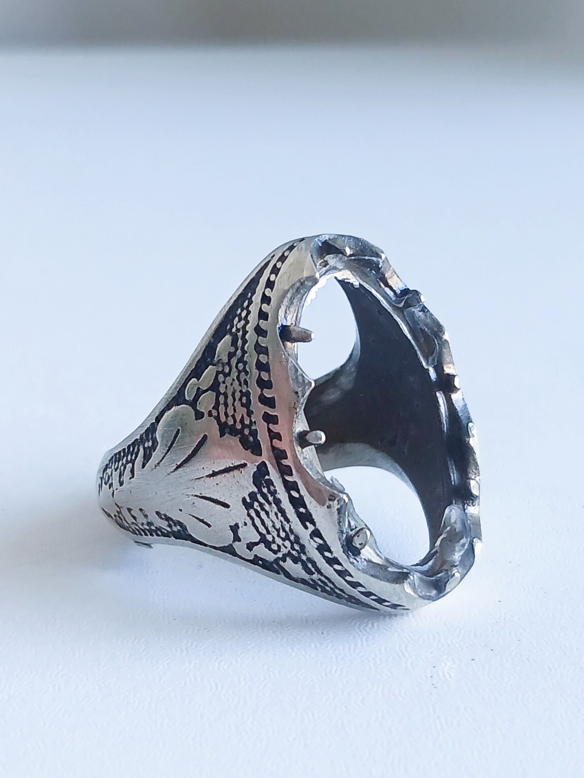 رکاب انگشتر نقره عیار پایین آلیاژی ترکیبی