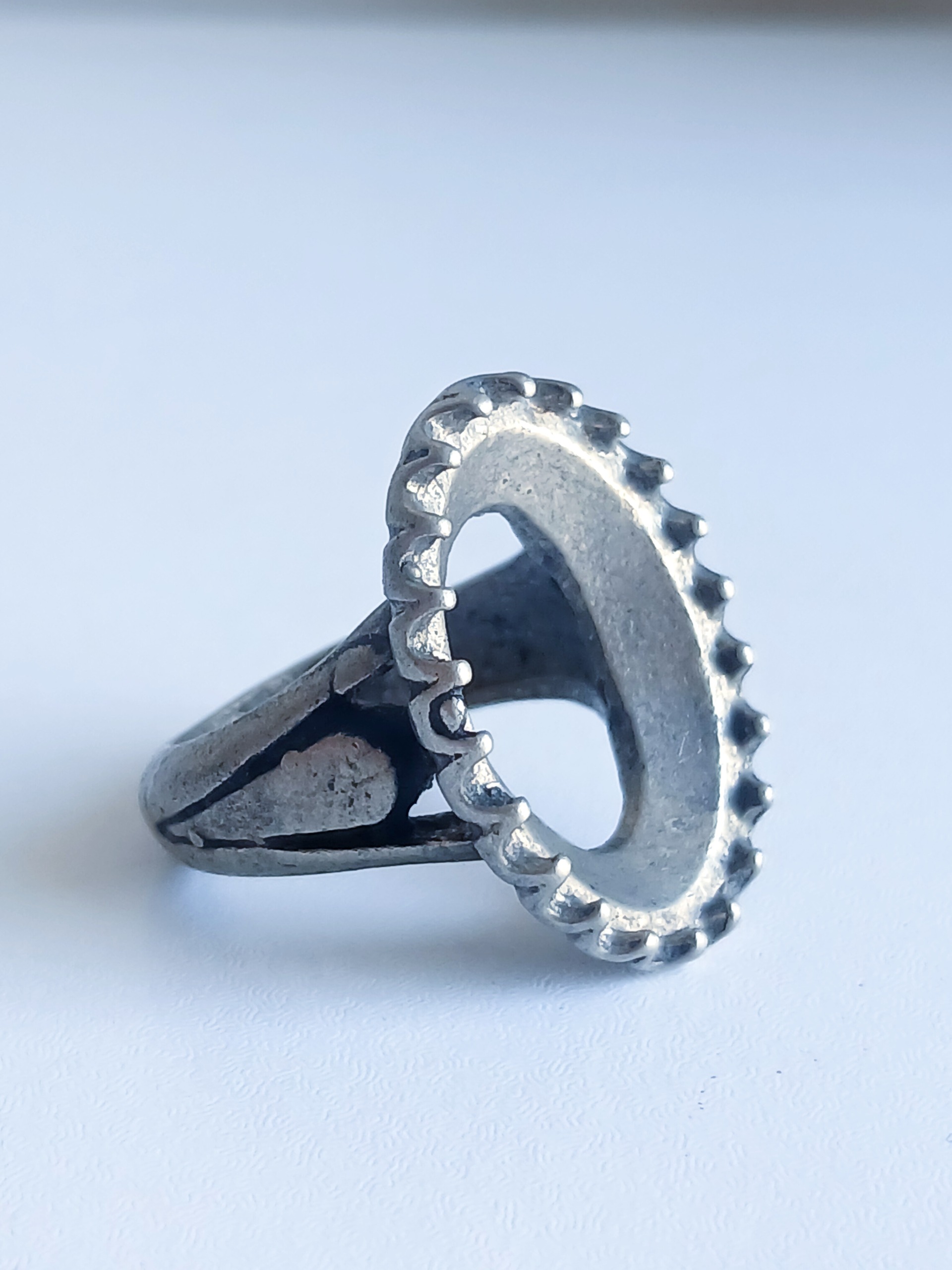 رکاب انگشتر نقره عیار پایین ابعاد 24در17