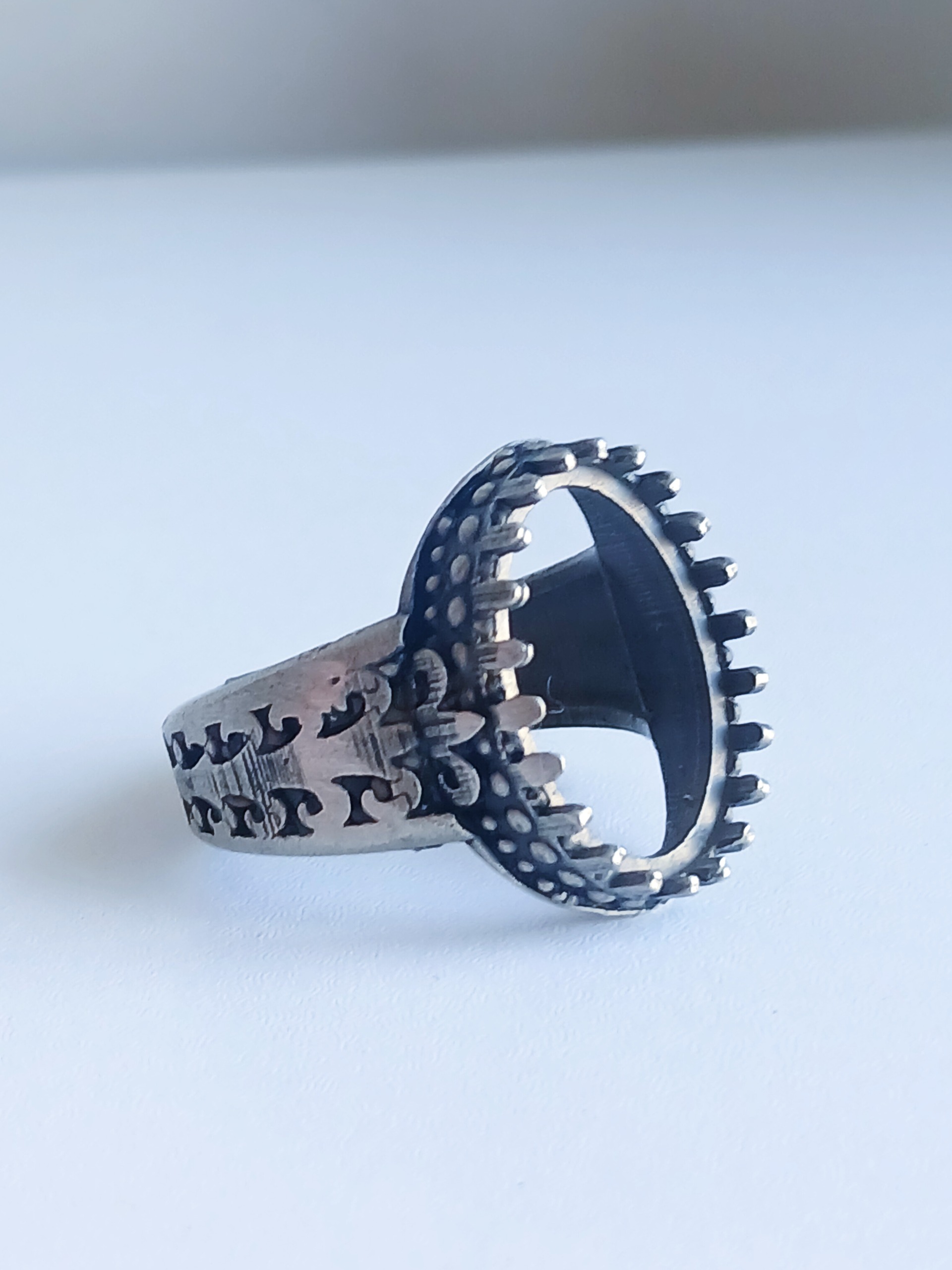 رکاب انگشتر نقره عیار پایین ابعاد  19 در14