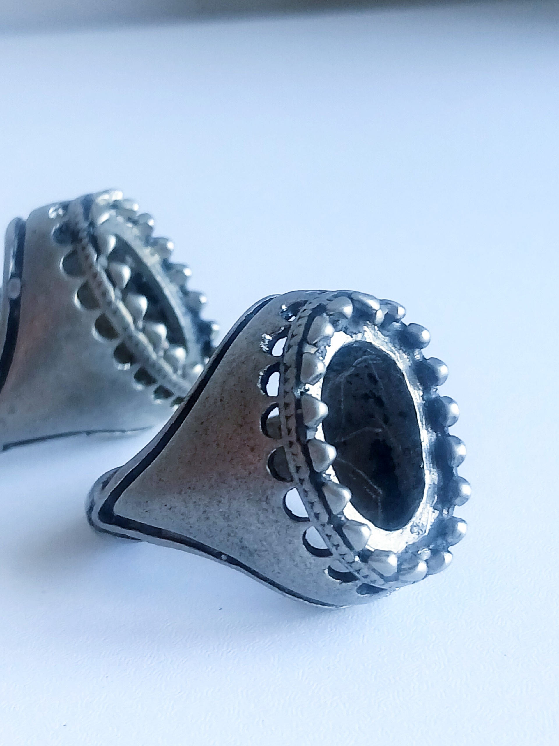 رکاب انگشتر نقره عیار پایین ابعاد 19 در 14