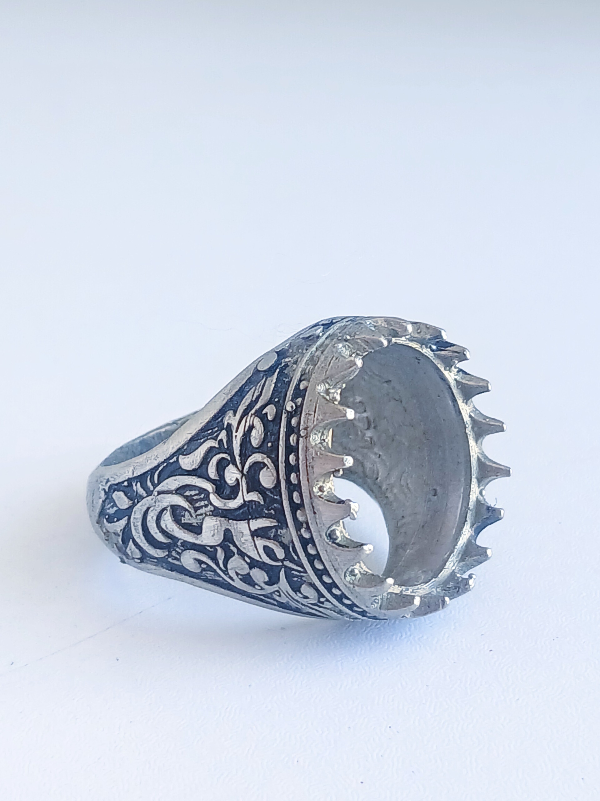 رکاب انگشتر نقره عیار پایین  طرح  علی