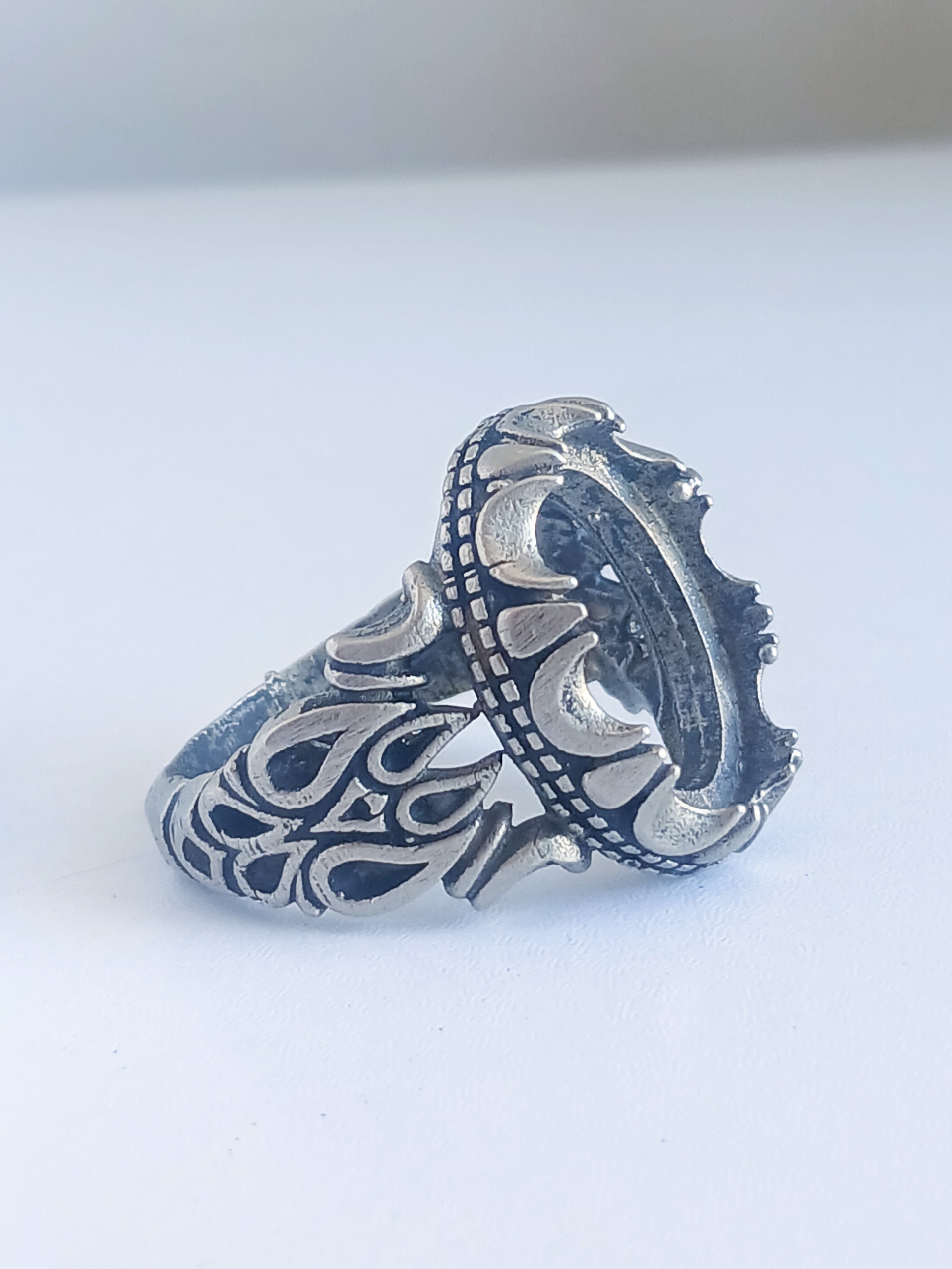 رکاب خالی انگشتر نقره عیار ابعاد 18در14