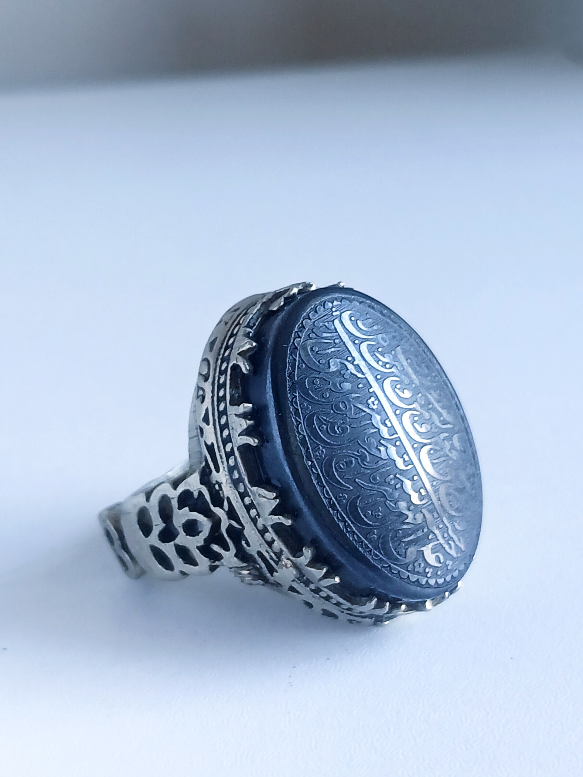 انگشتر حدید خطی قرآنی زیبا