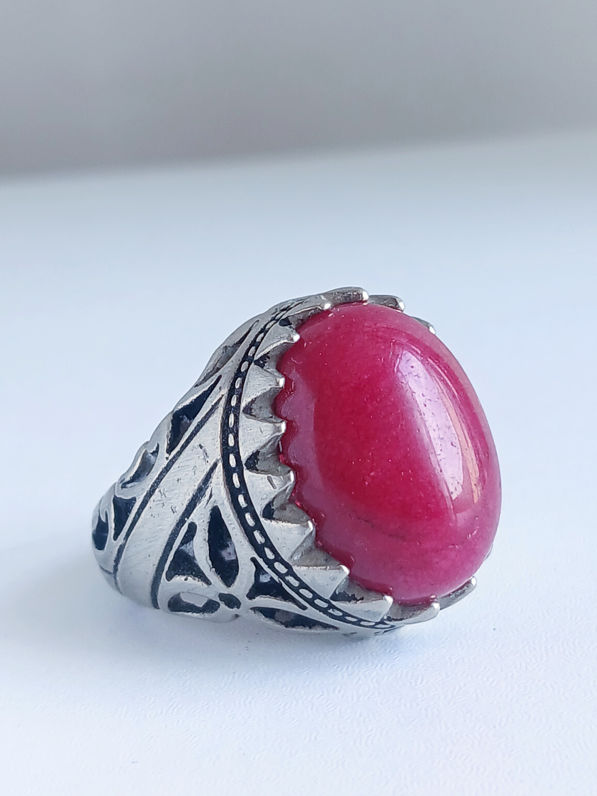 انگشتر جید یاقوتی زیبا