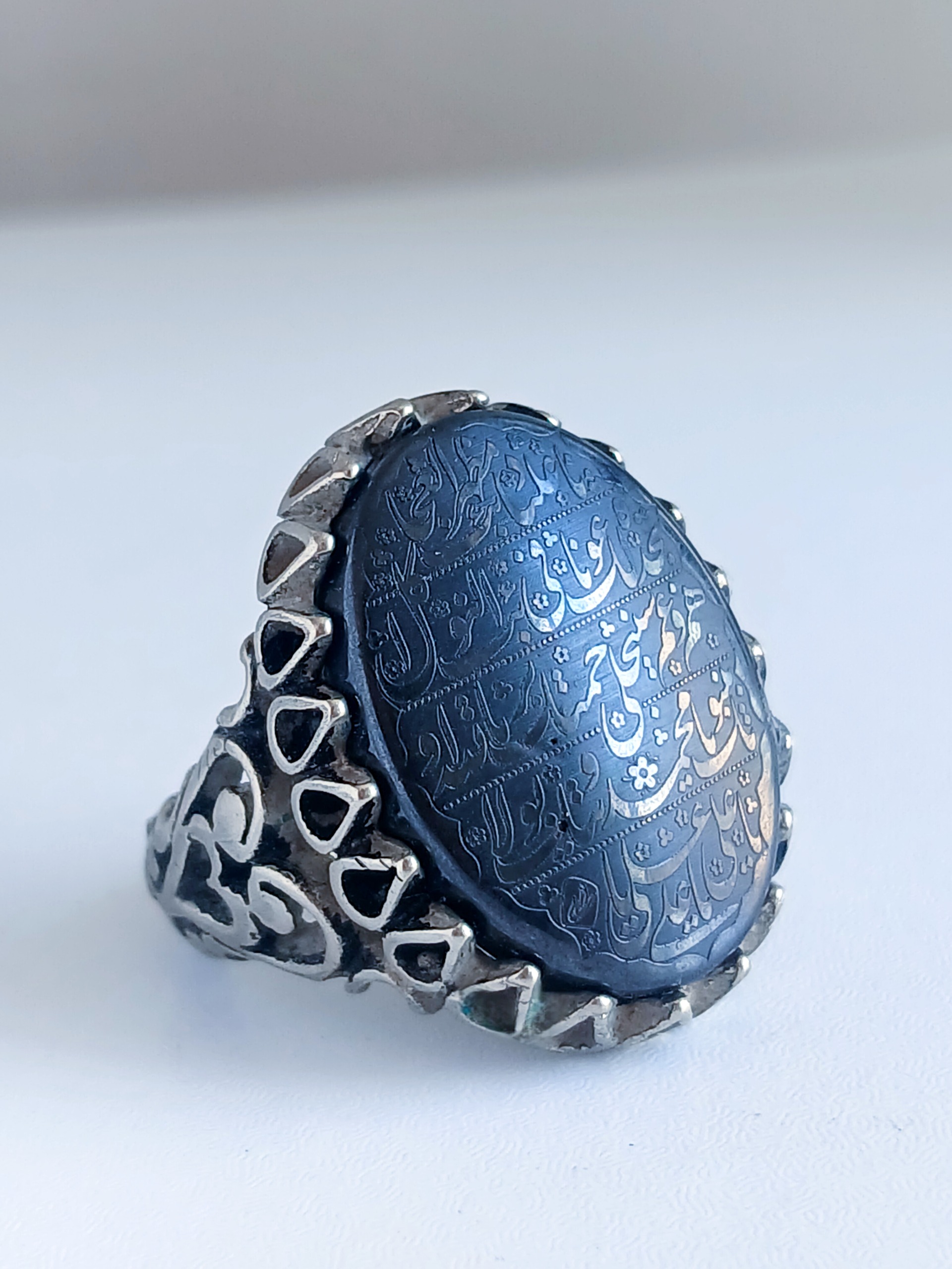 انگشتر حدید خطی قرآنی معدنی