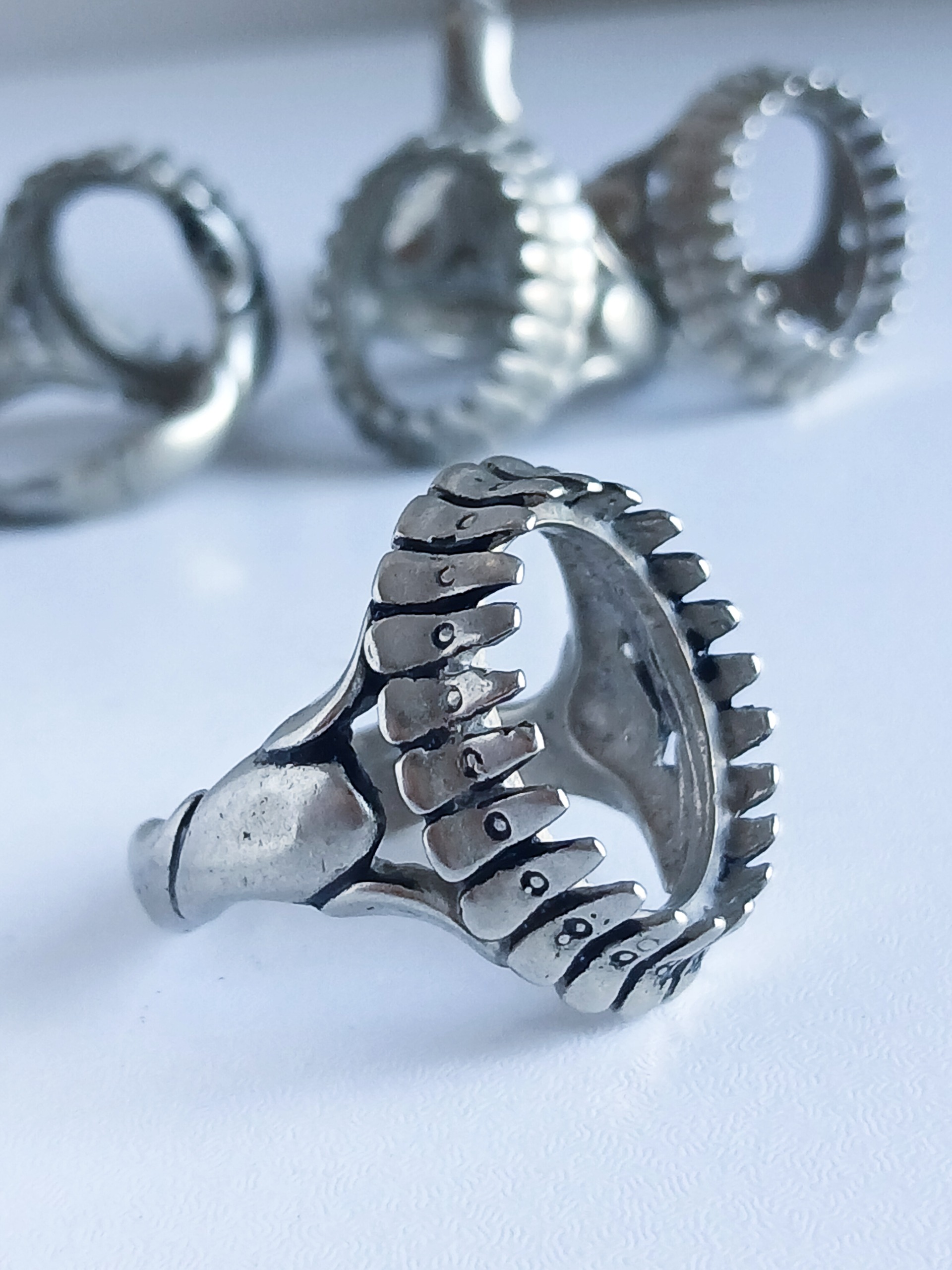 رکاب انگشتر نقره عیارپایین ابعاد 17در15