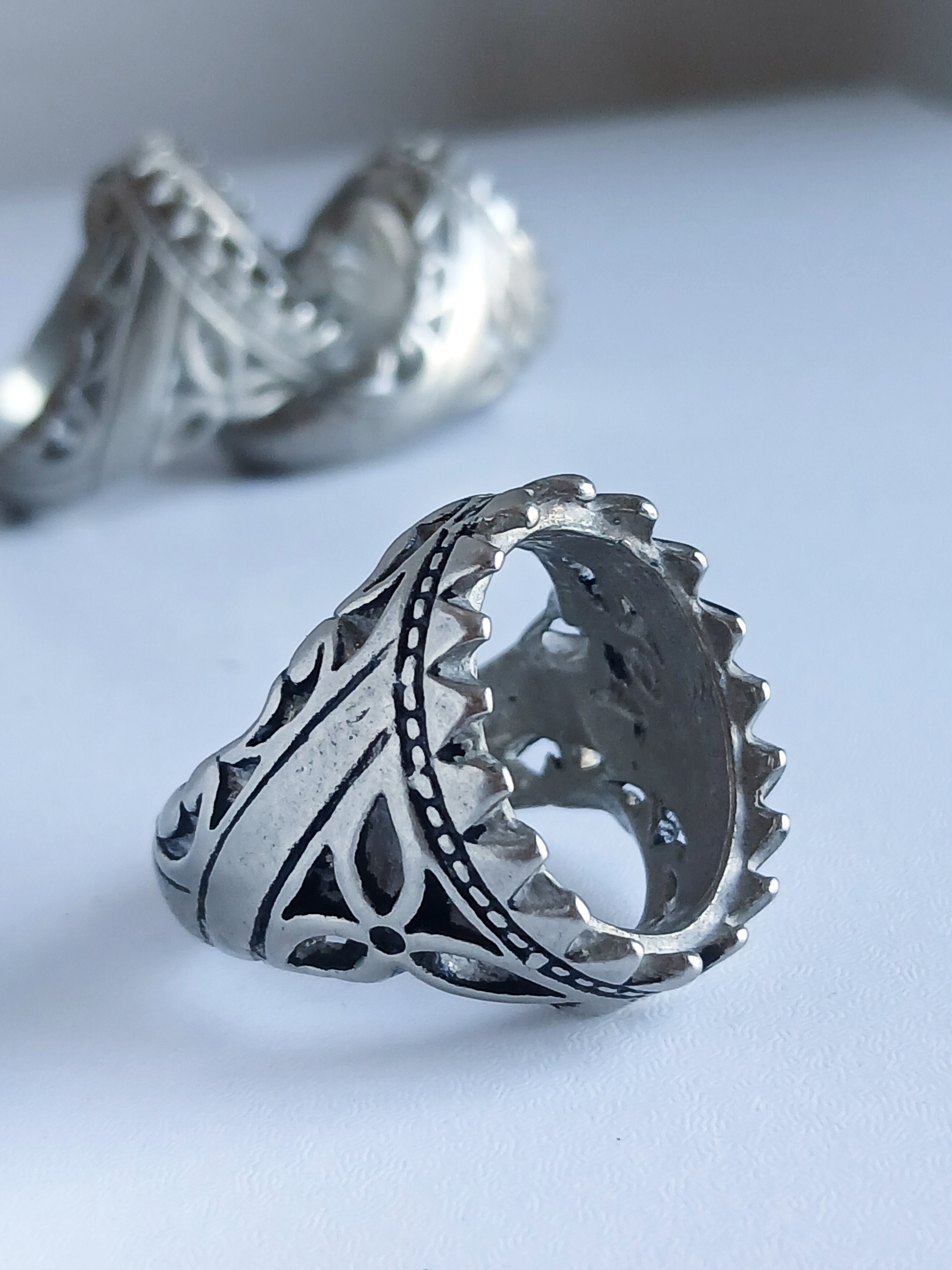 رکاب انگشتر نقره عیار پایین آلیاژی ابعاد 20 در 15