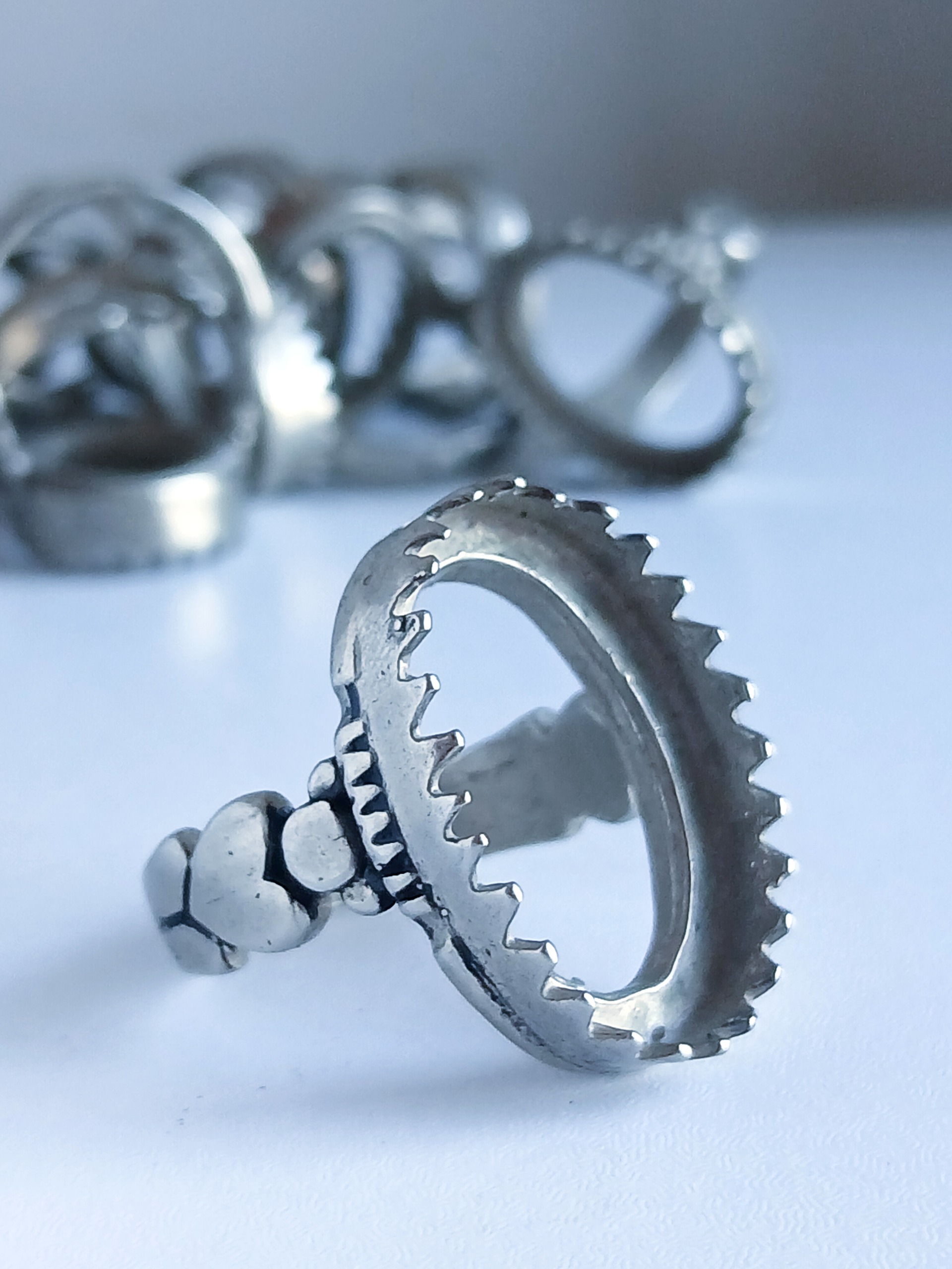 رکاب انگشتر نقره عیار پایین مدل صفوی قلبی