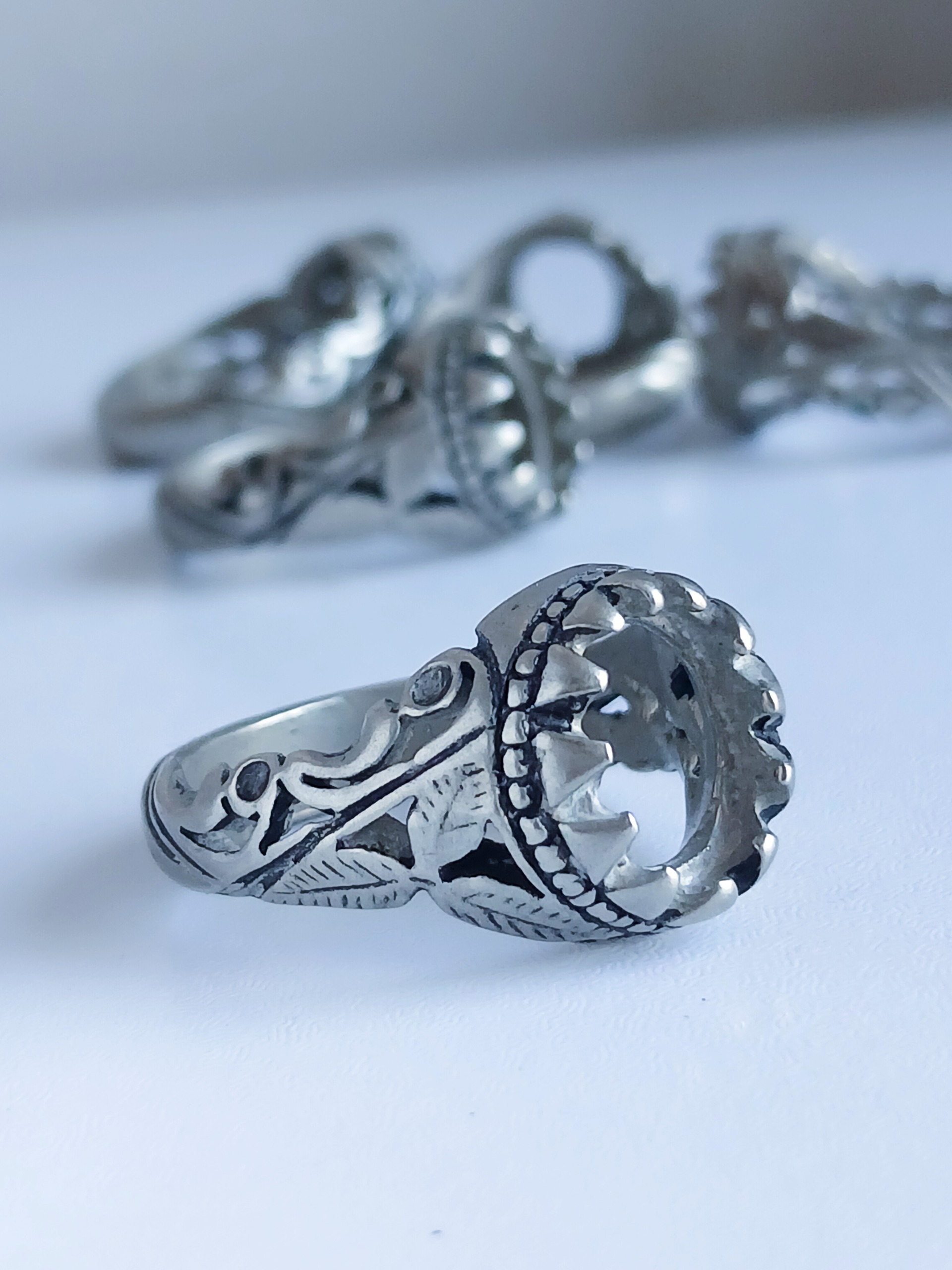 رکاب انگشتر نقره عیار پایین مدل ریز 10 در 8