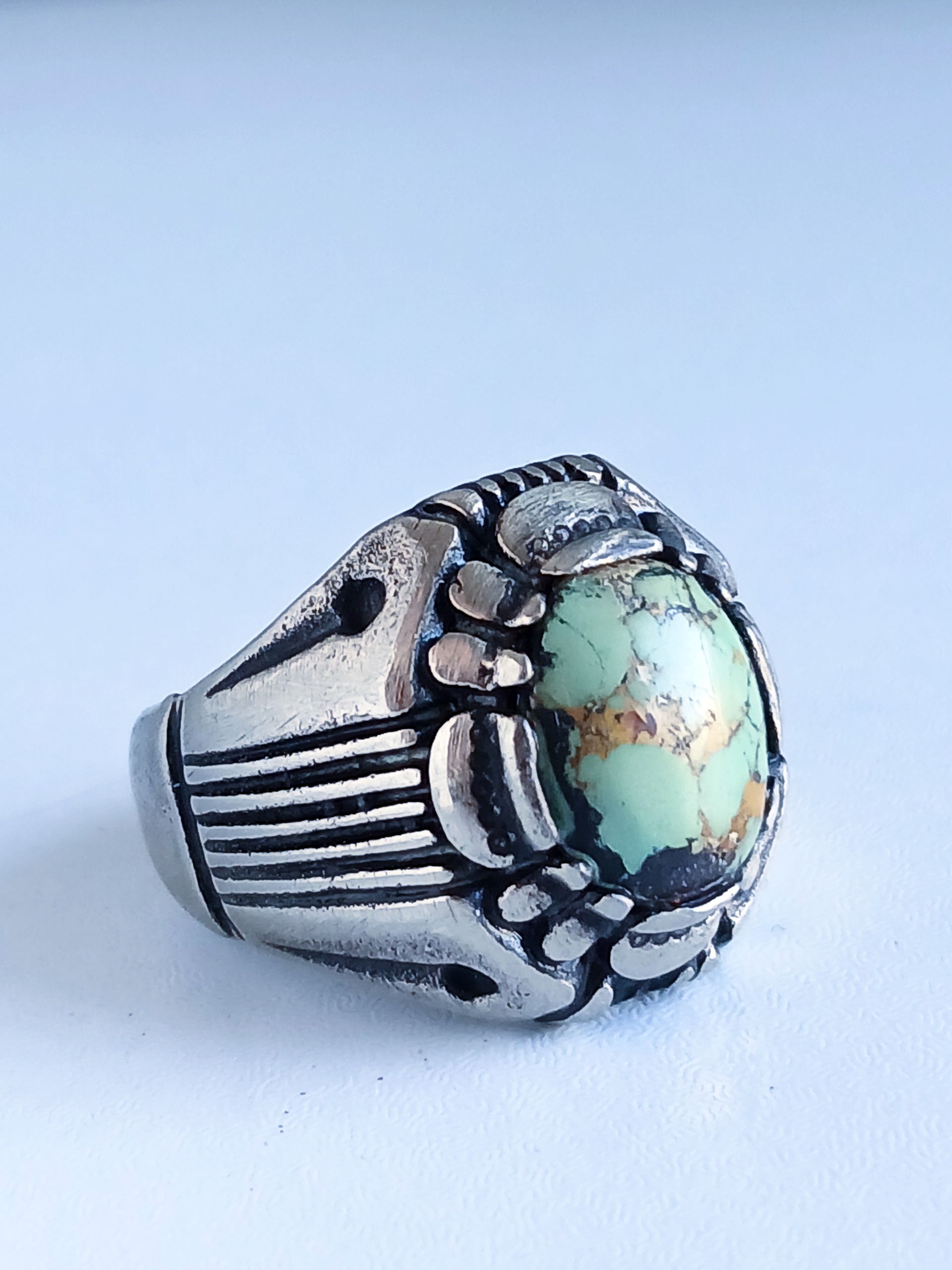 انگشتر فیروزه سبز حسینی نیشابوری