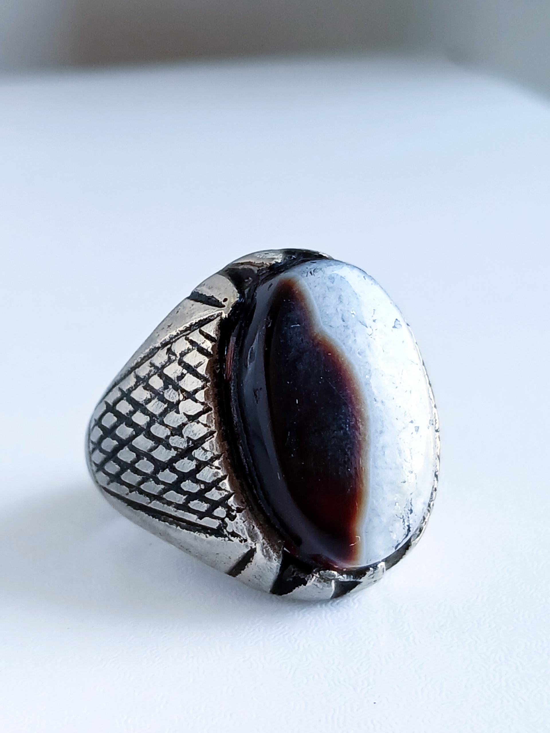 انگشتر عقیق سلیمانی رکاب ضخیم