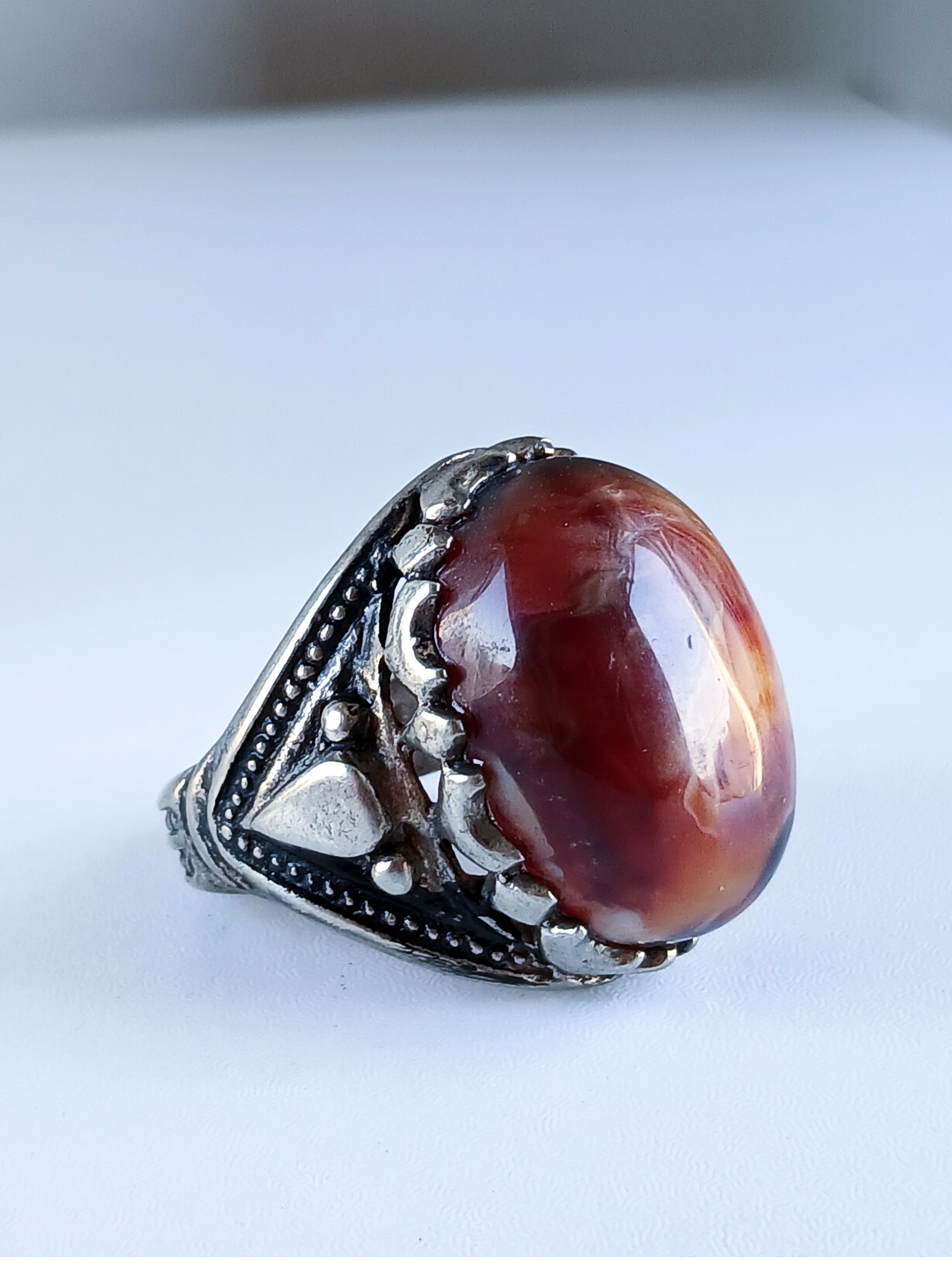 انگشتر عقیق سلیمانی ترکیبی درشت