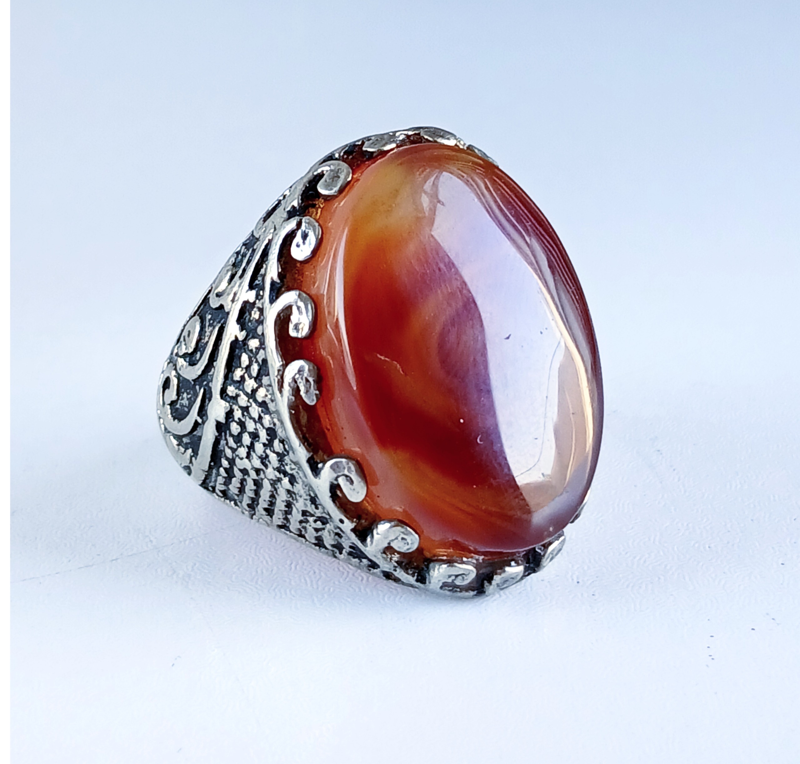 انگشتر عقیق سلیمانی خراسانی درشت