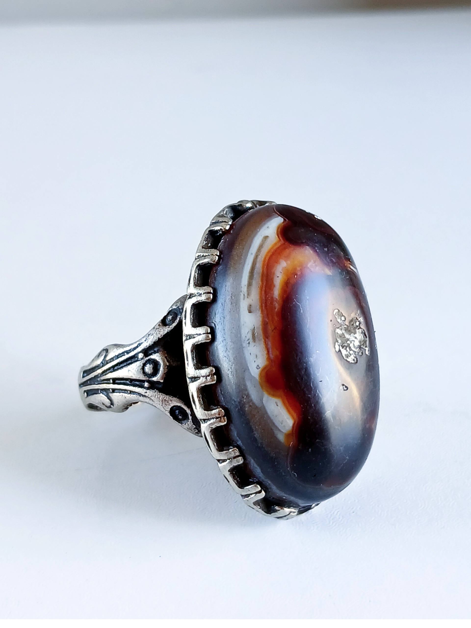 انگشتر عقیق سلیمانی چشمی سلطانی  درشت