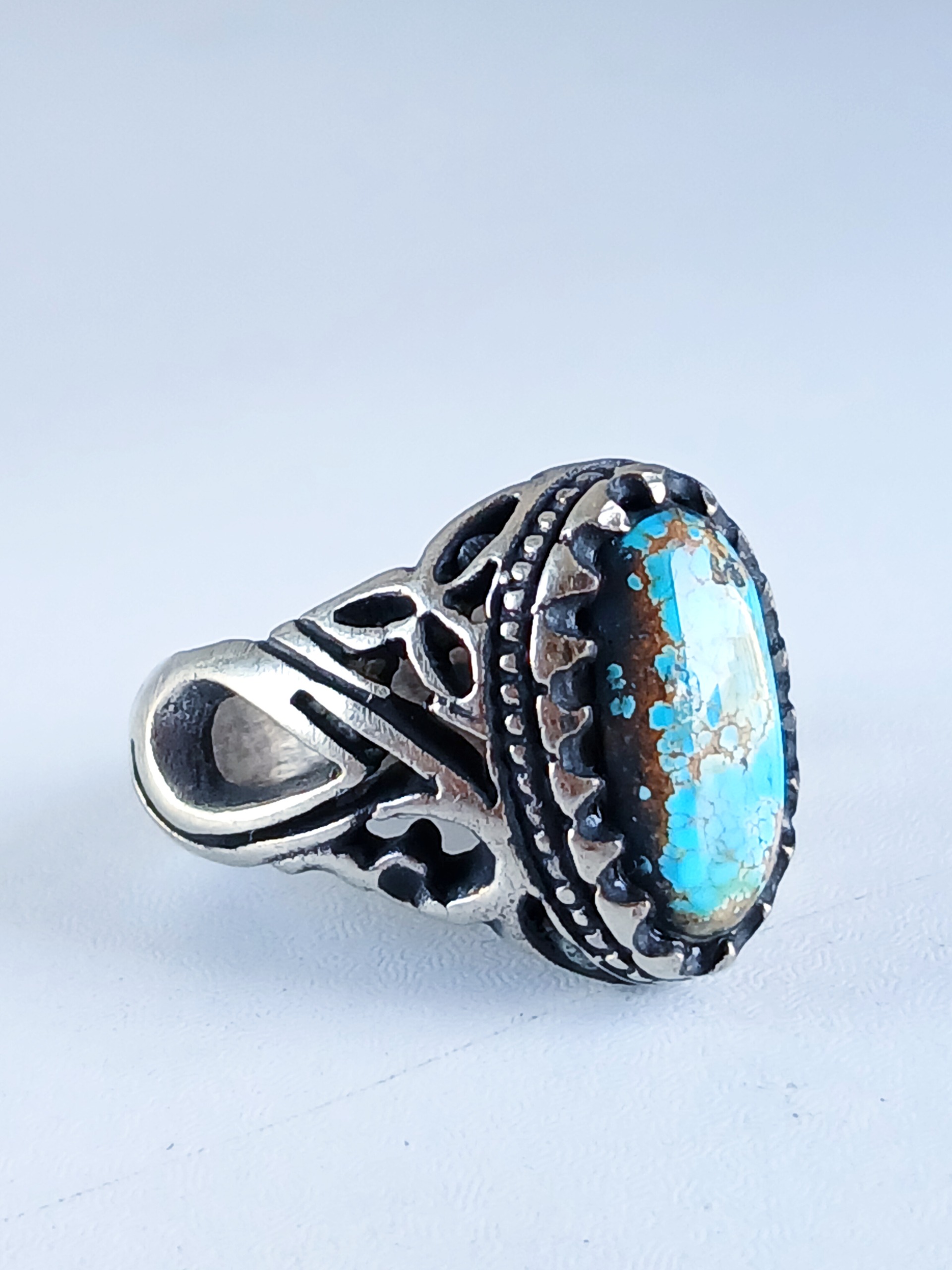 انگشتر فیروزه نیشابور معدنی زیبا