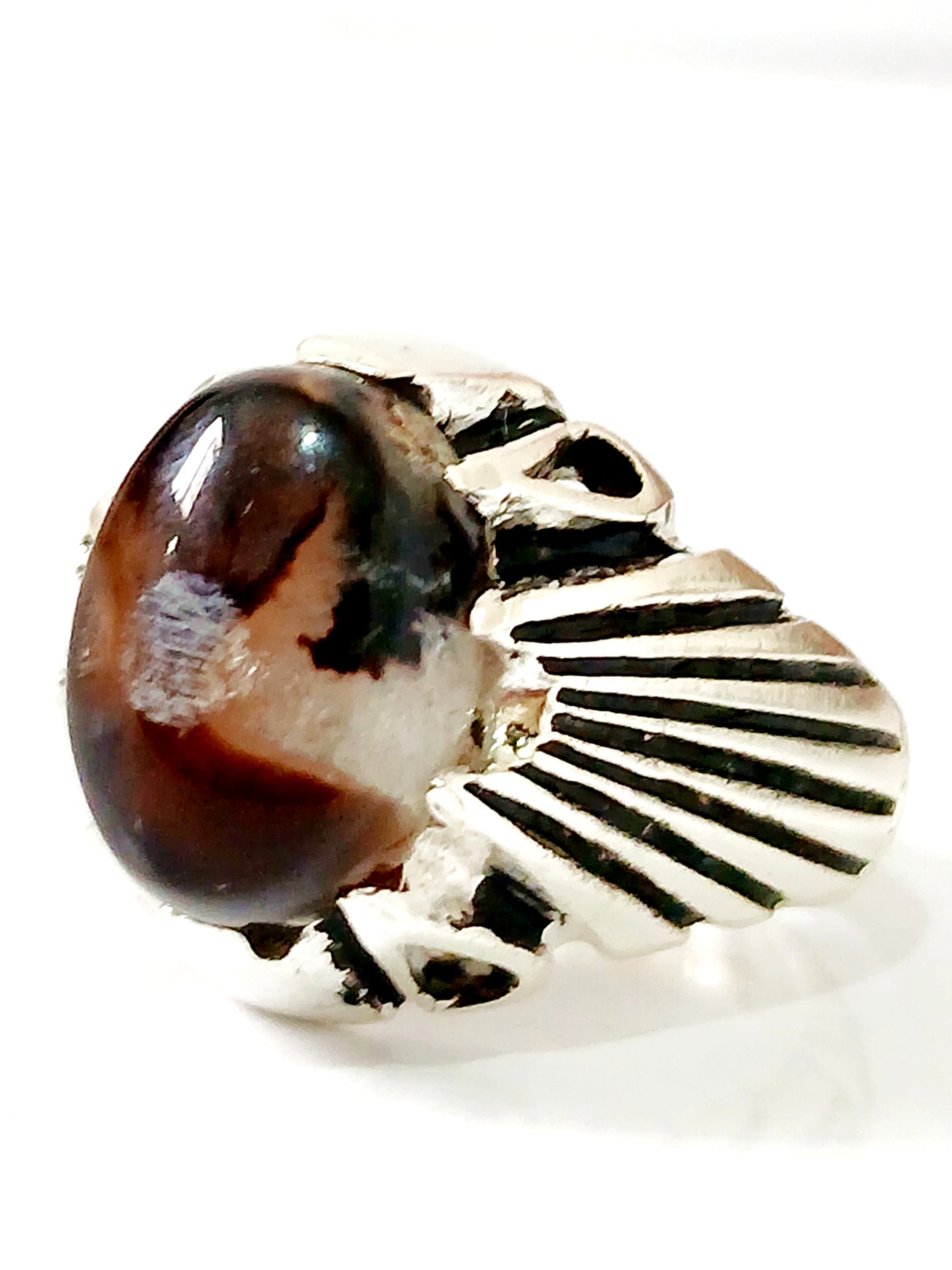   انگشتر عقیق سلیمانی معدنی