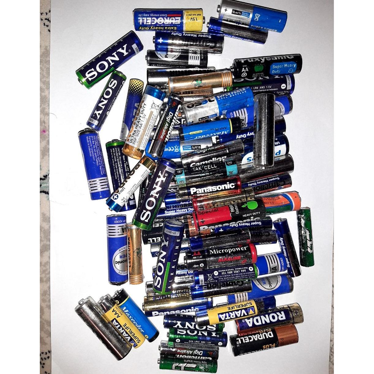 باتری بازیافتی 70عدد (قلمی و نیم قلمی)