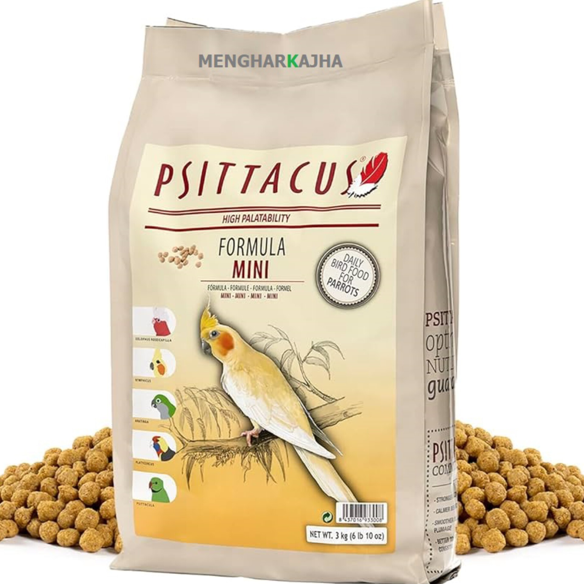 غذای مخصوص طوطی سانان متوسط برند سیتاکووس300 گرم