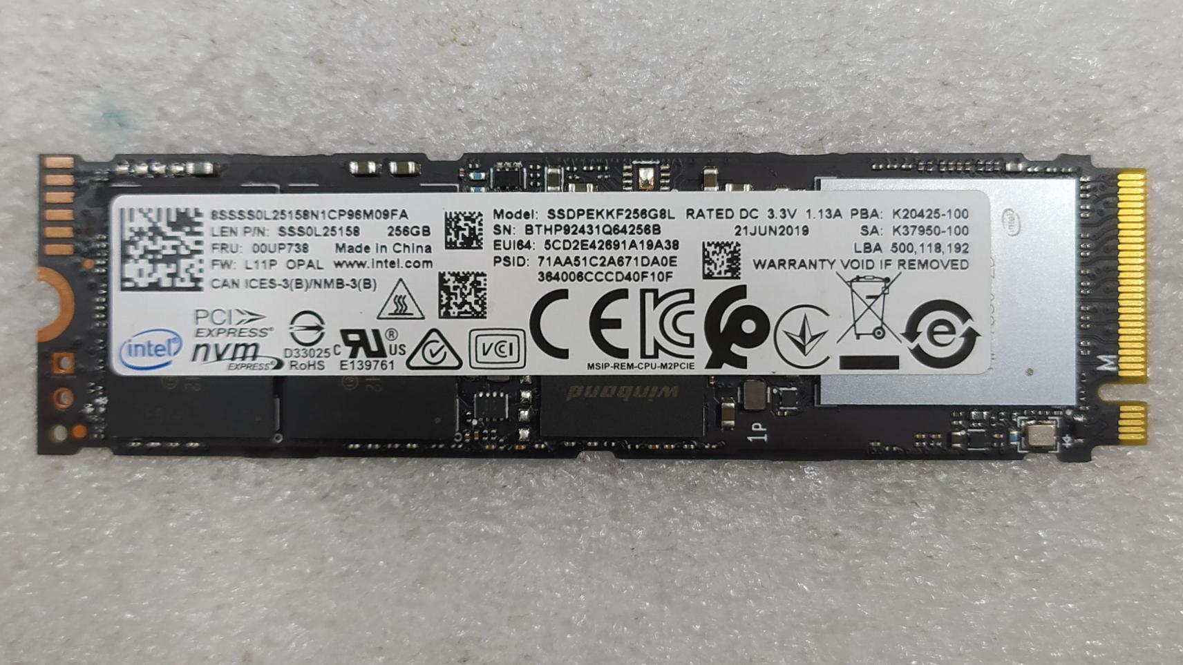 هارد M2 NVME SSD تک شیار 256 سلامتی درصد 77