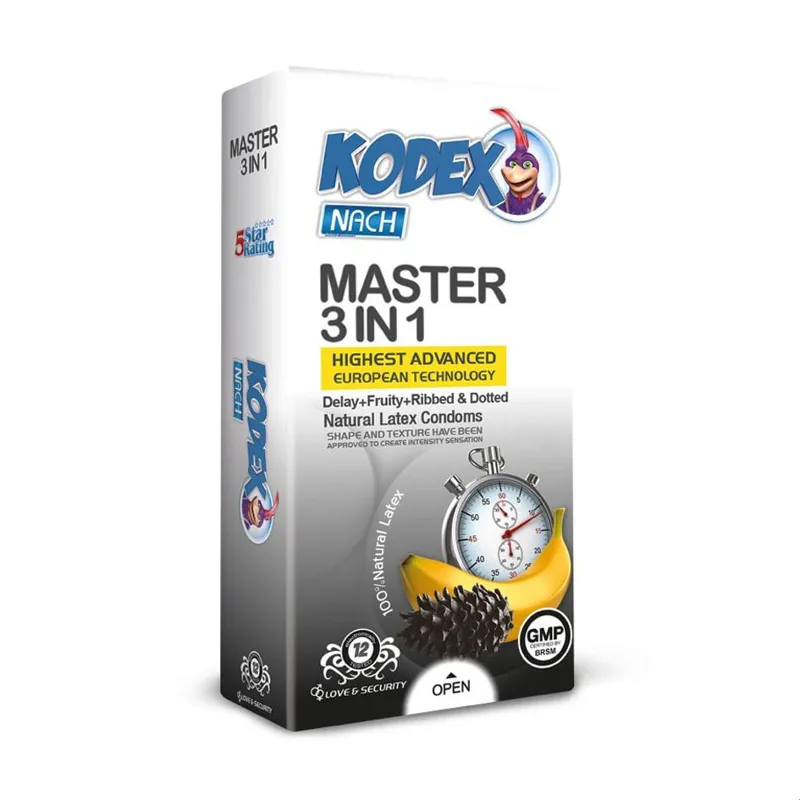 کاندوم تاخیری کدکس مدل (master 3 in 1) 10 عددی