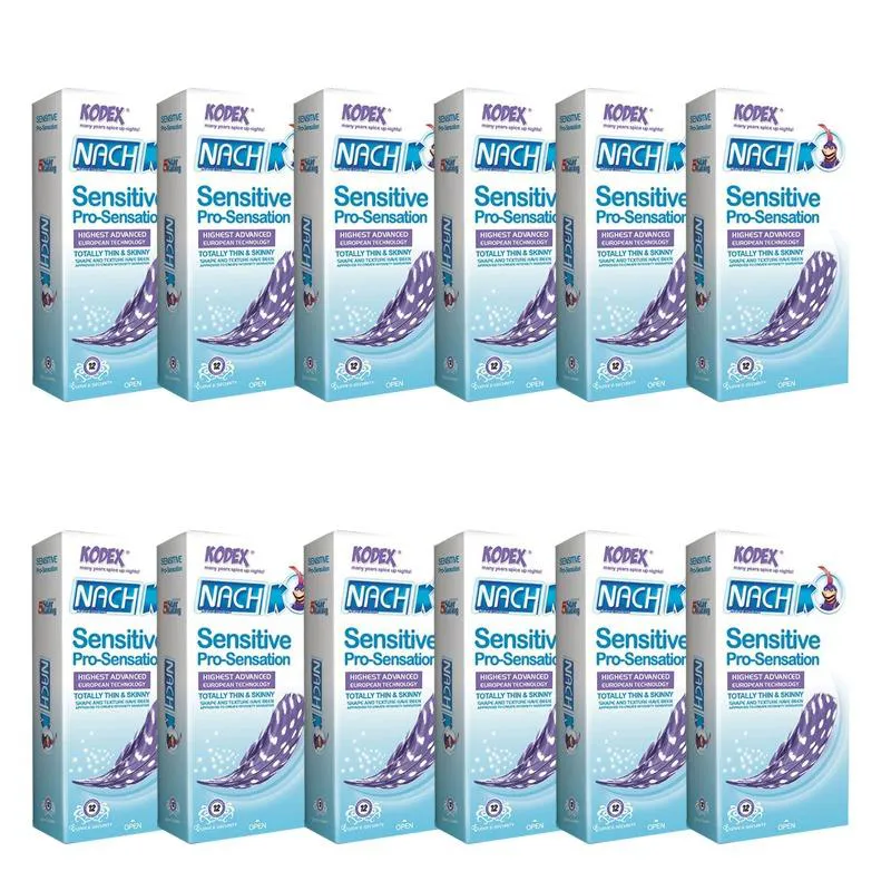 مجموعه 12 بسته کاندوم نازک حساس سنستیو کدکس