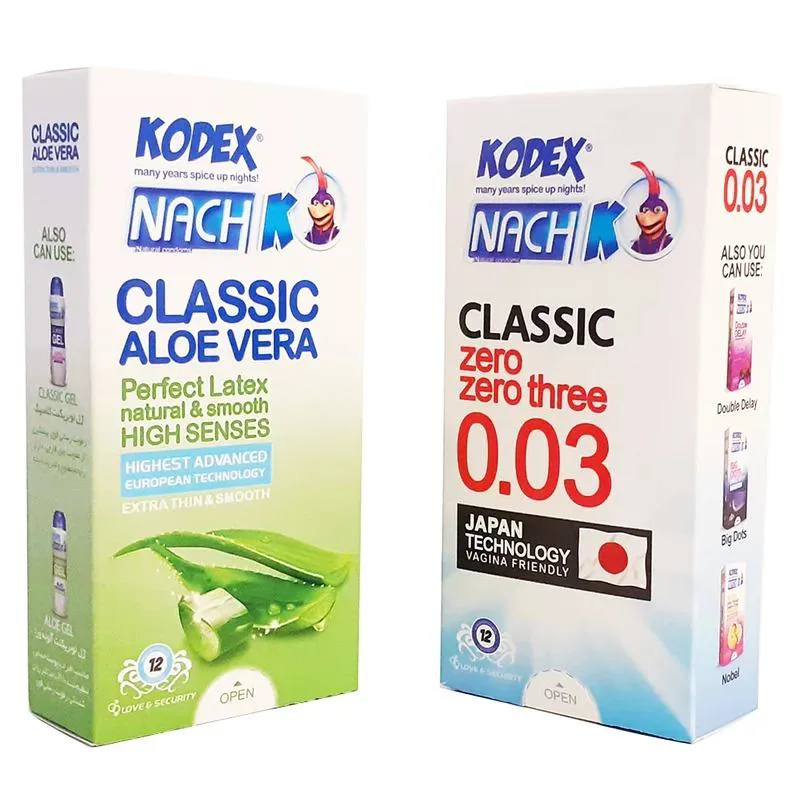 کاندوم ناچ کدکس مدل آلوئه ورا و کاندوم مدل 003