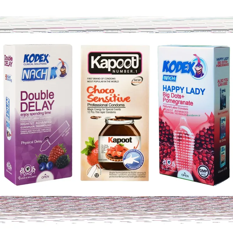 پک کاندوم های متنوع تاخیری و خاردار