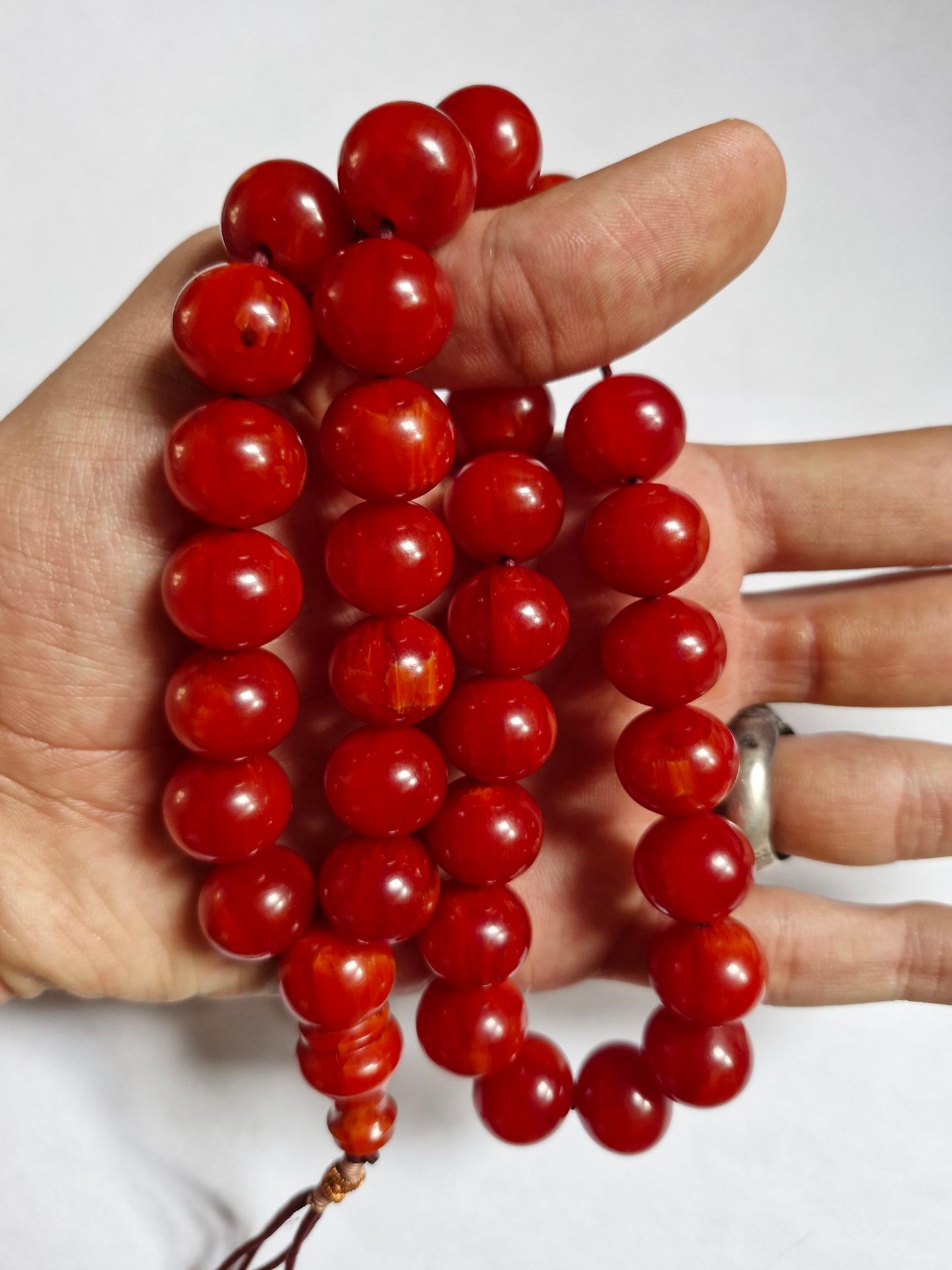 تسبیح کهربا مرجانی کهنه آلمانی