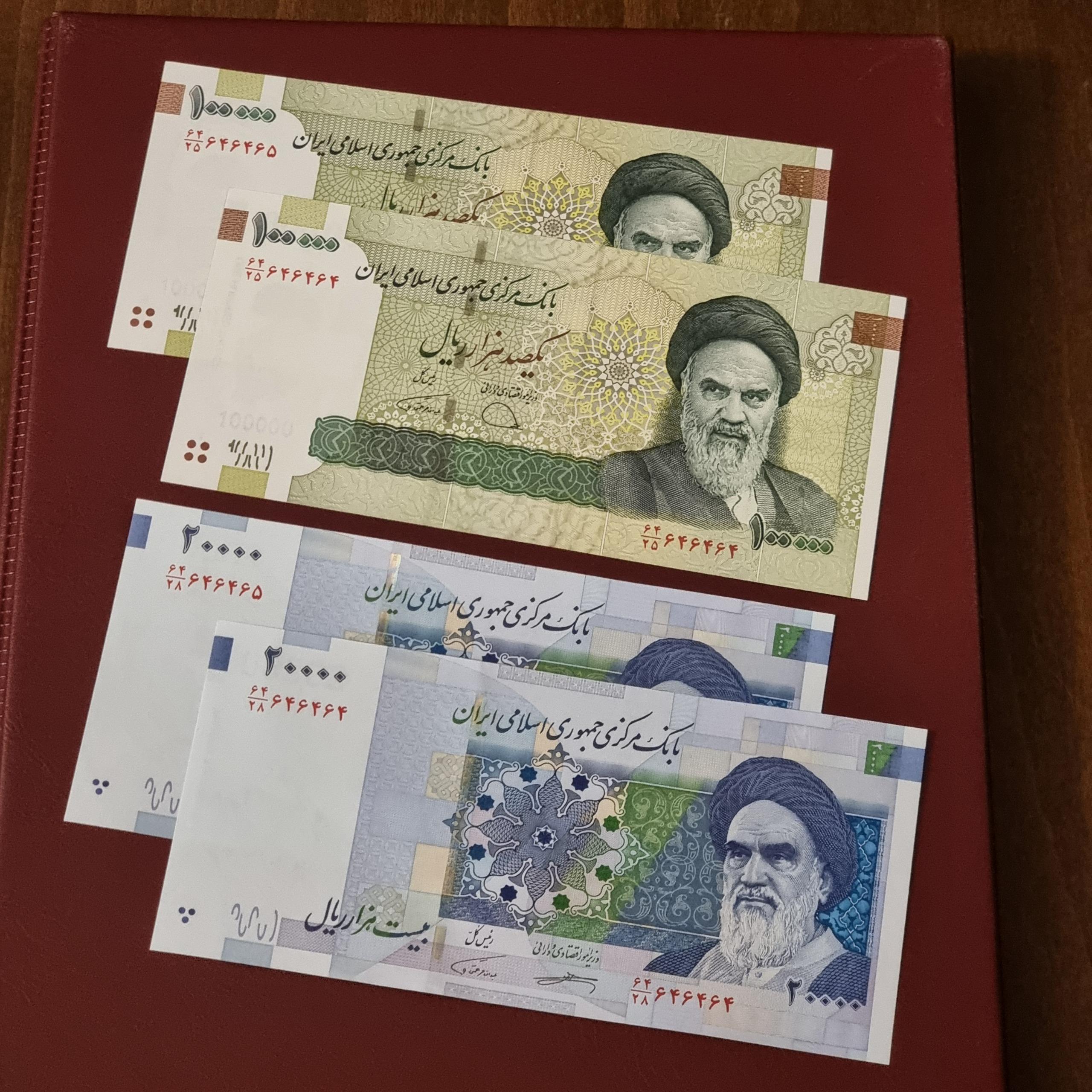 2 جفت اسکناس چهار قلو همسان 64 646464