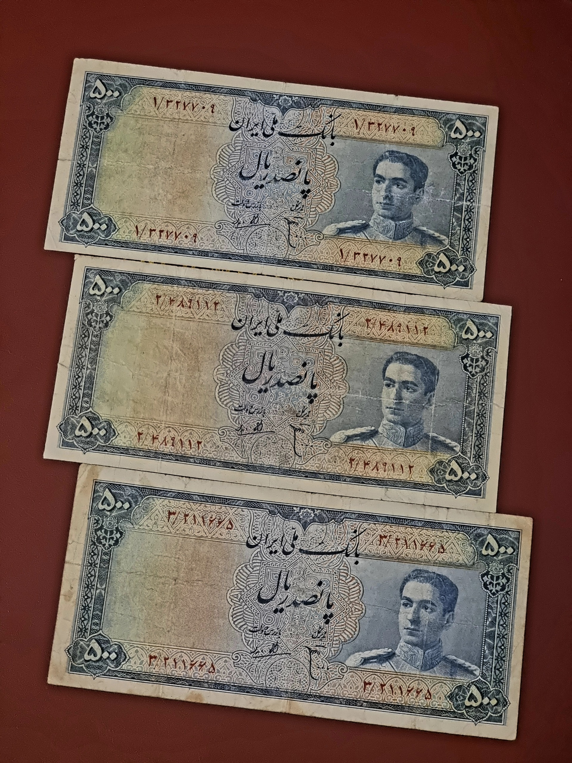 3 عدد تک پانصد ریال مینیاتوری پرفیکس یک دو سه
