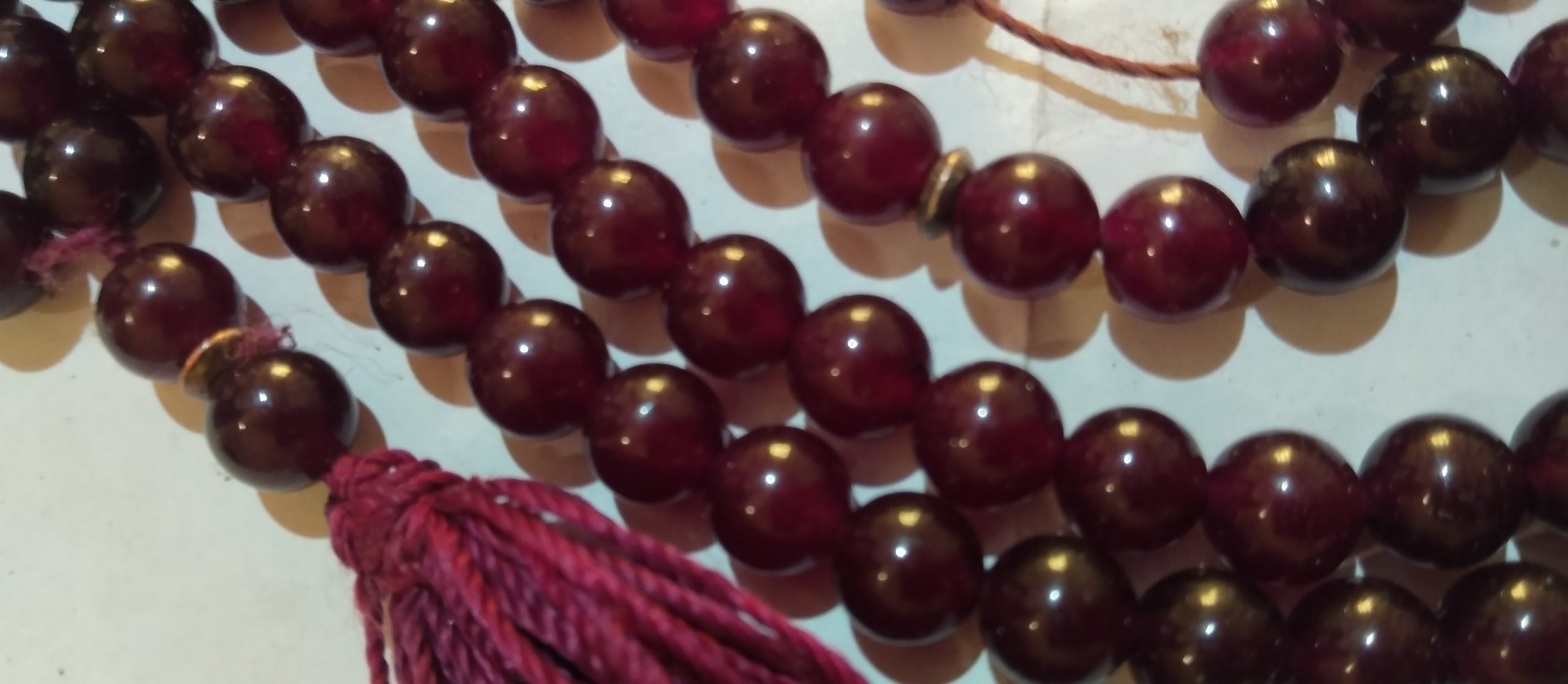 تسبیح لعل معدنی یاقوت سیلان