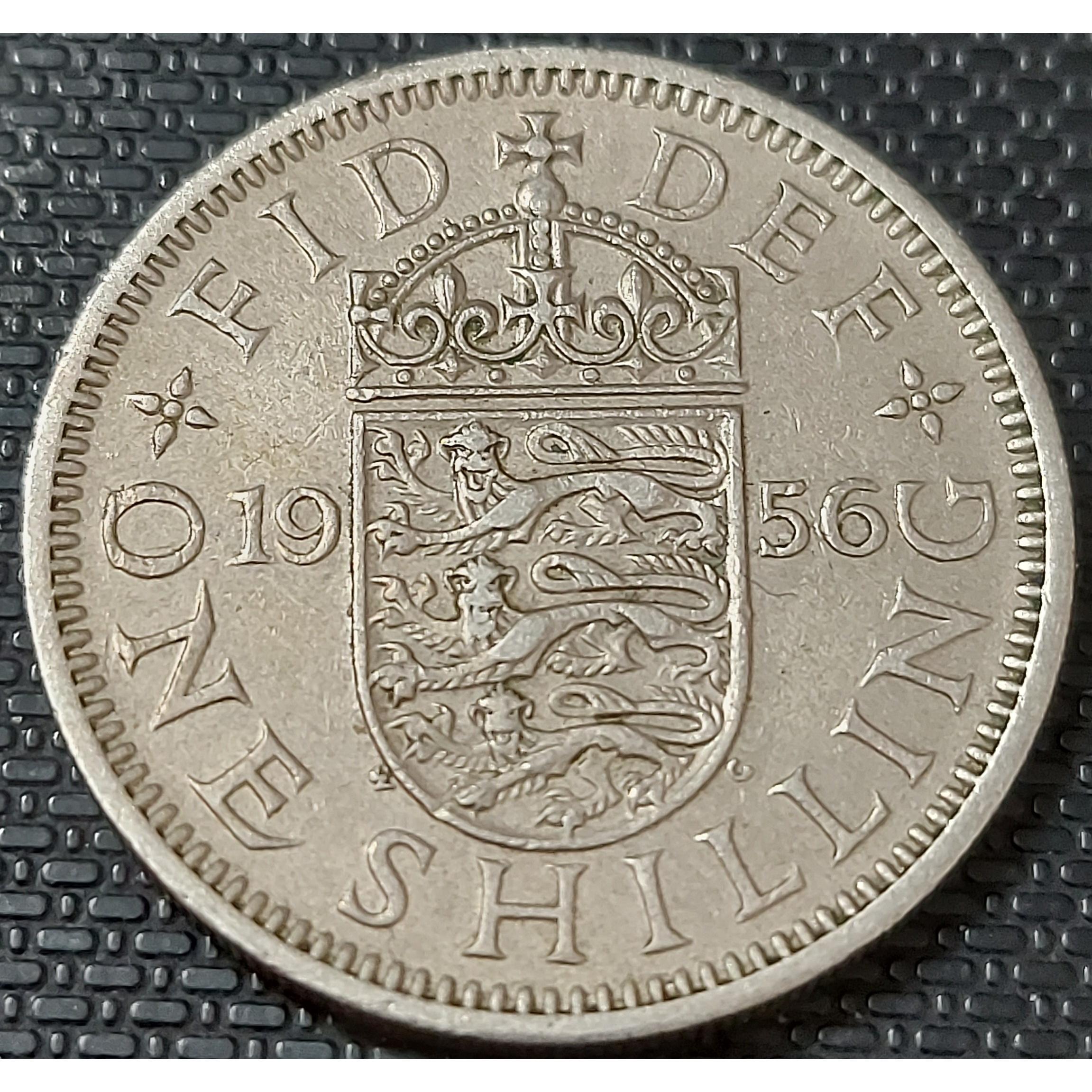 سکه 1 شیلینگ بریتانیا 1956 سه شیر