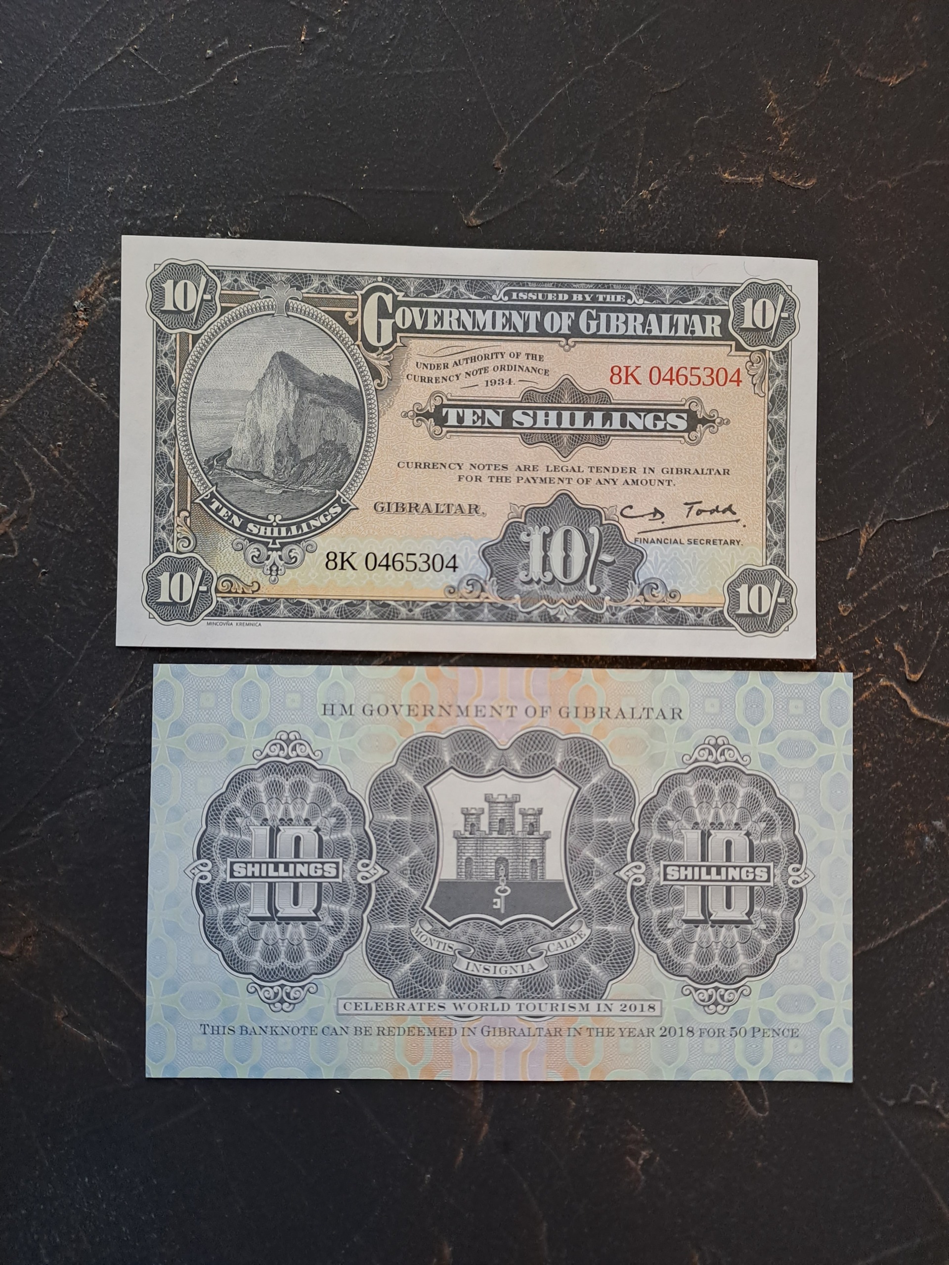 اسکناس جذاب و خاص 10 شیلینگ جبل الطارق